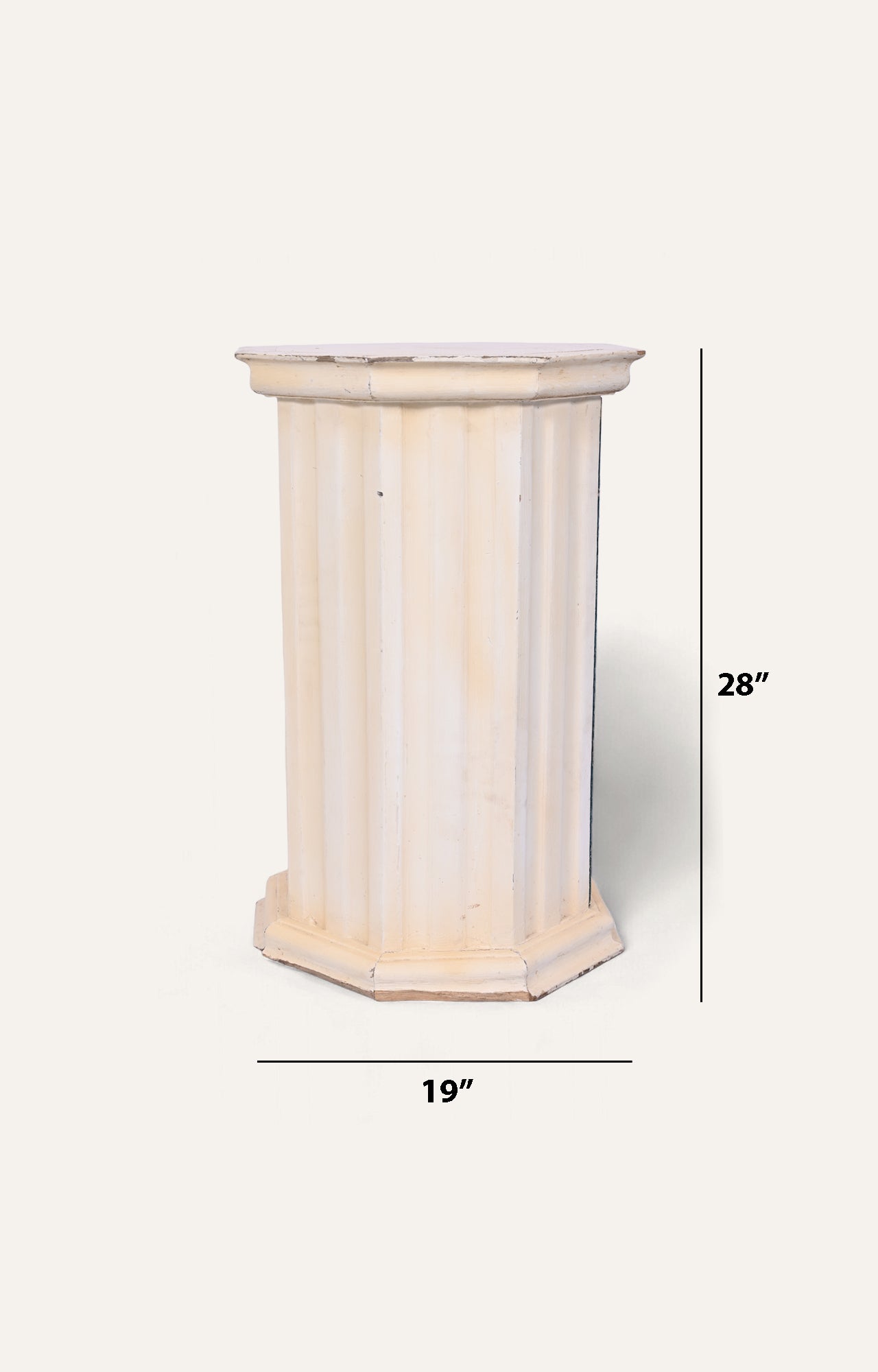 Rustic White Pedestal Plinth with Storage_size