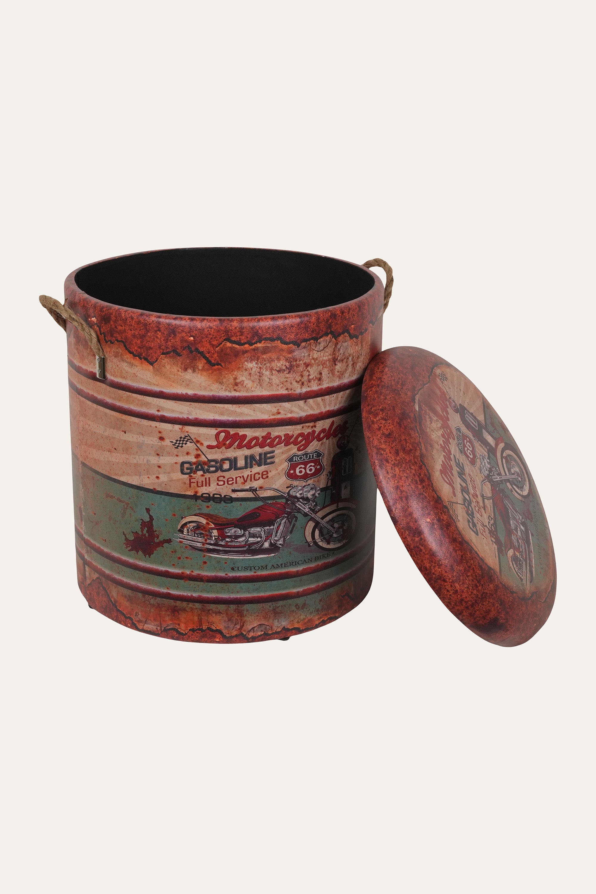 Rustic biker themed storage box for home décor