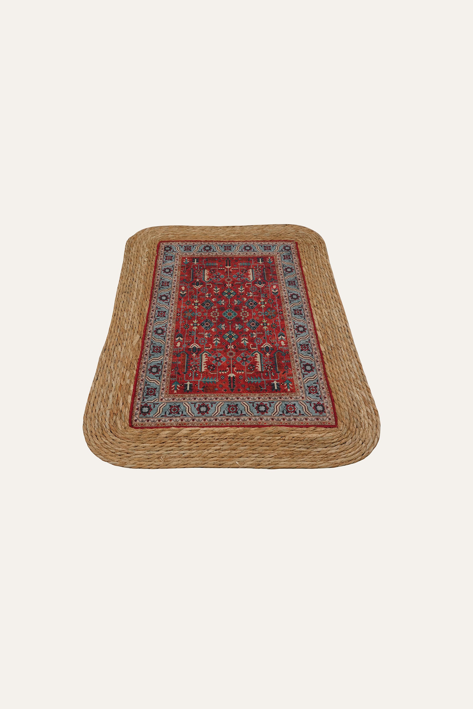 Rustic handwoven floor mat