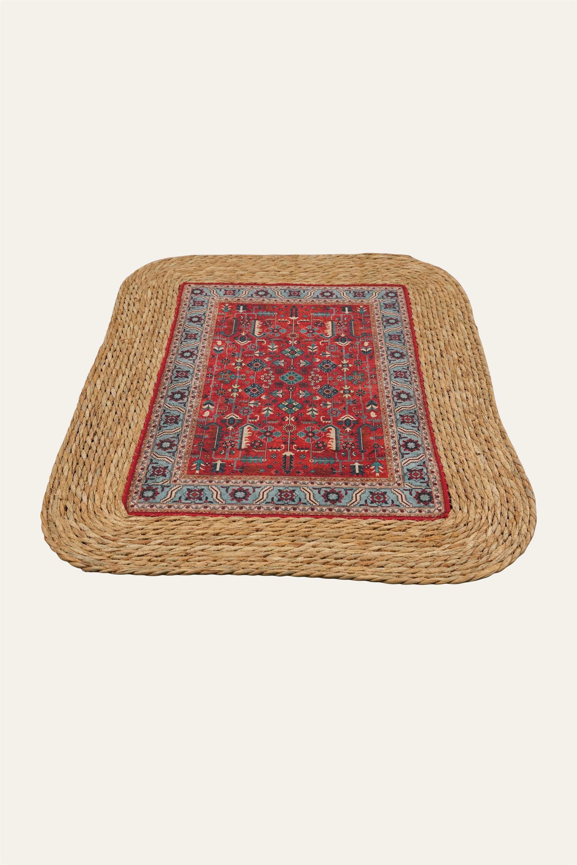 Rustic woven mat for bedroom
