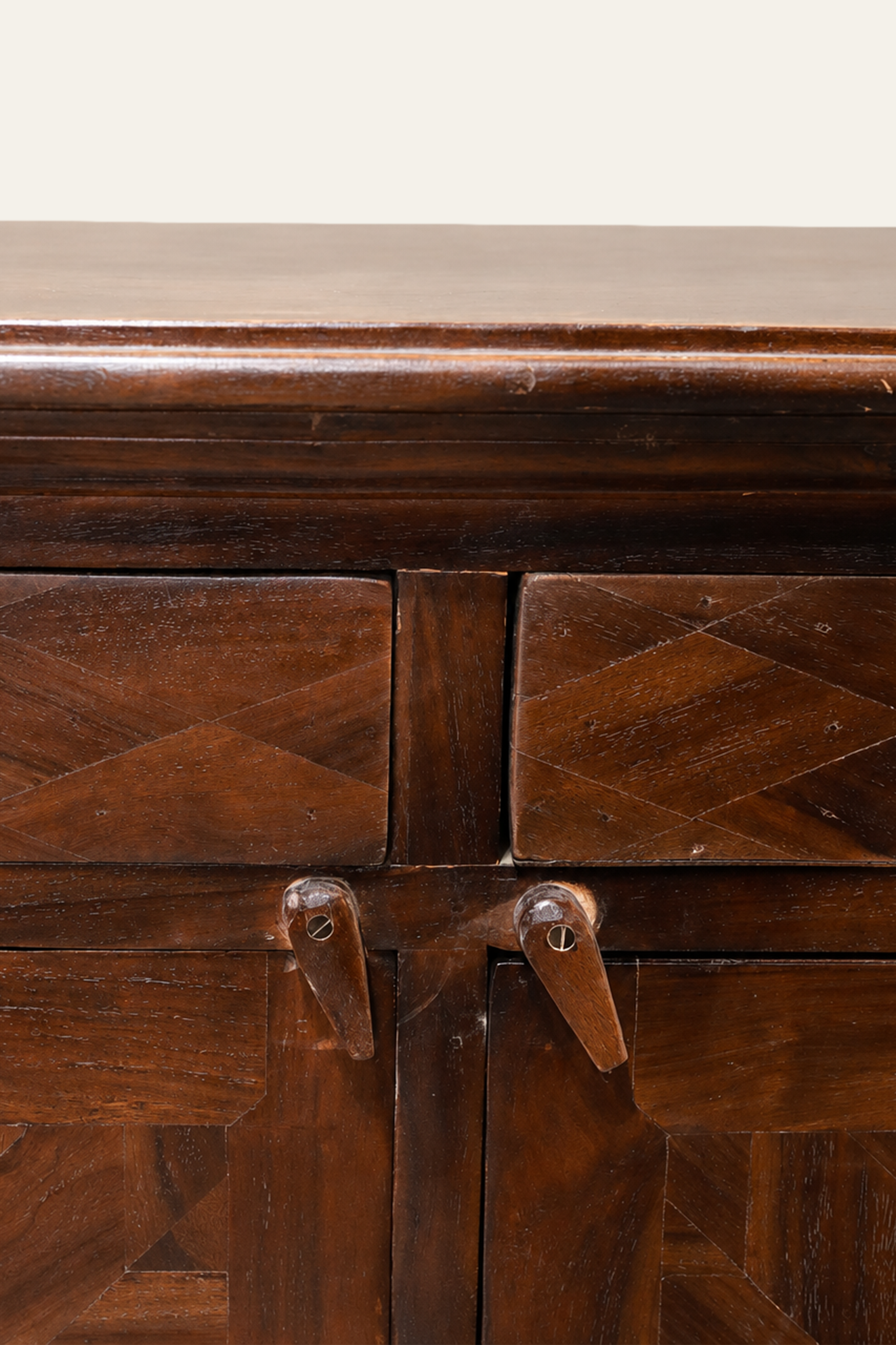 Brown 3-Drawer 3-Door Sideboard with Star Motif Panels