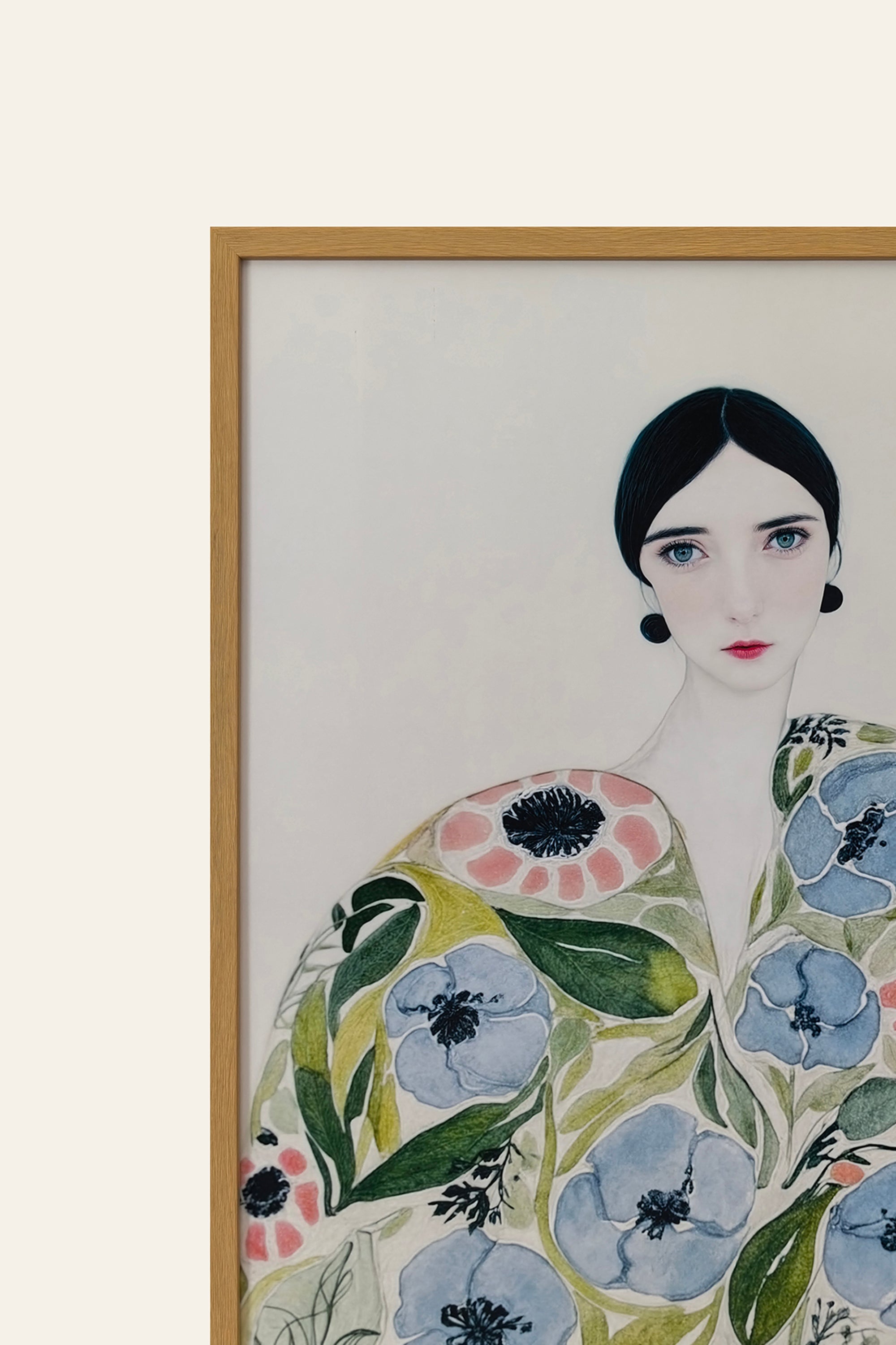 Framed artwork of a woman