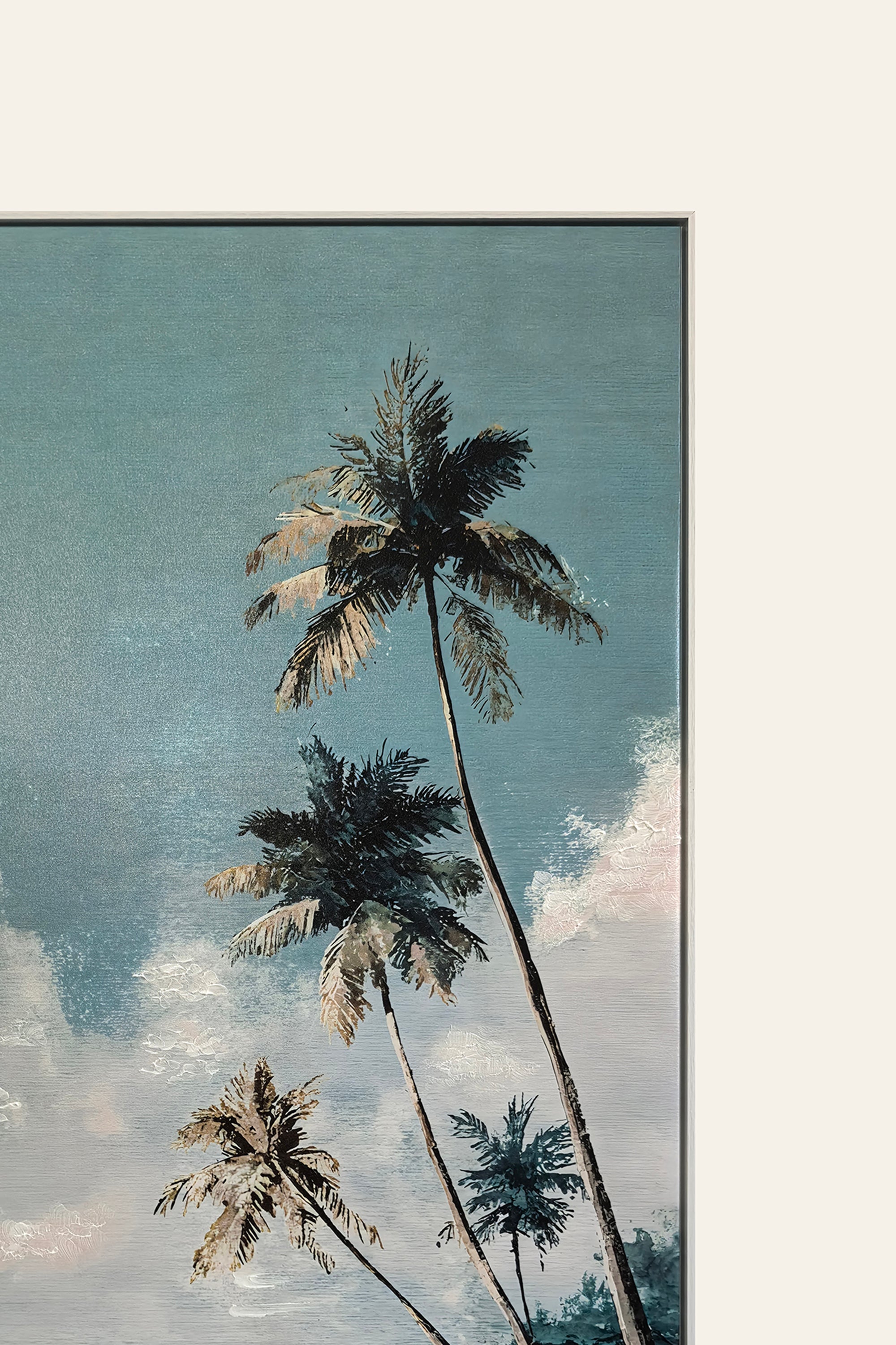 Framed artwork of palm trees