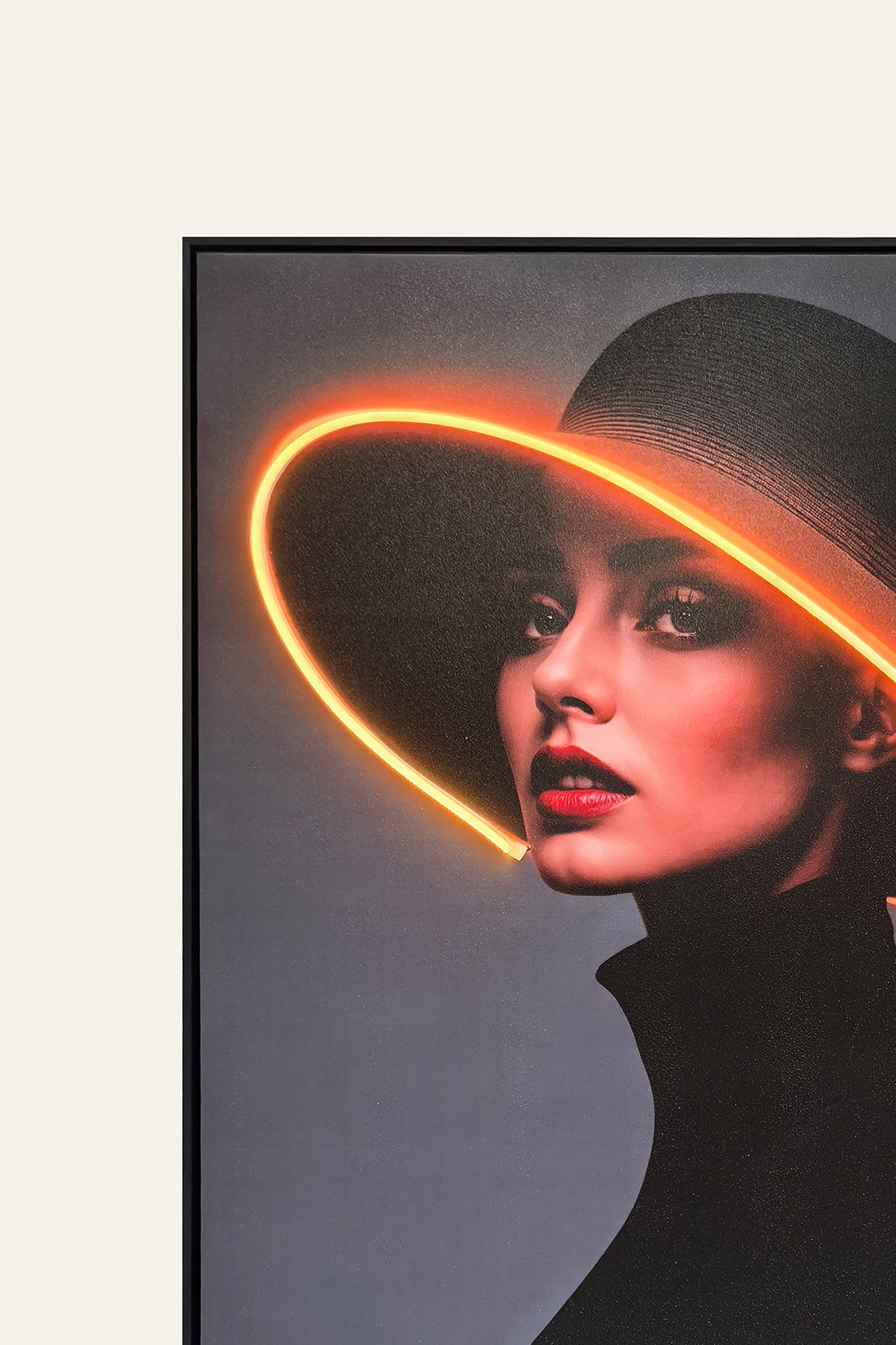 Woman in Black LED Painting