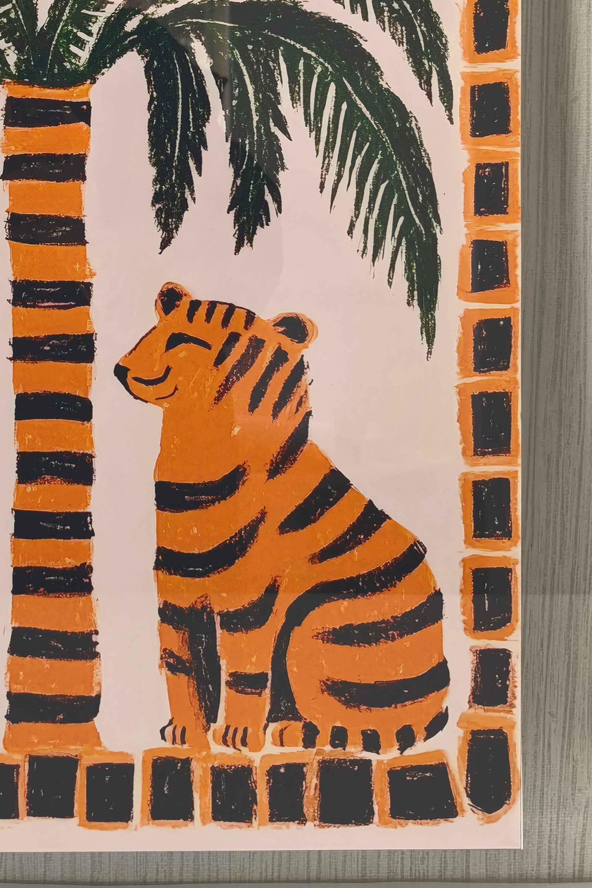 tiger under palm tree