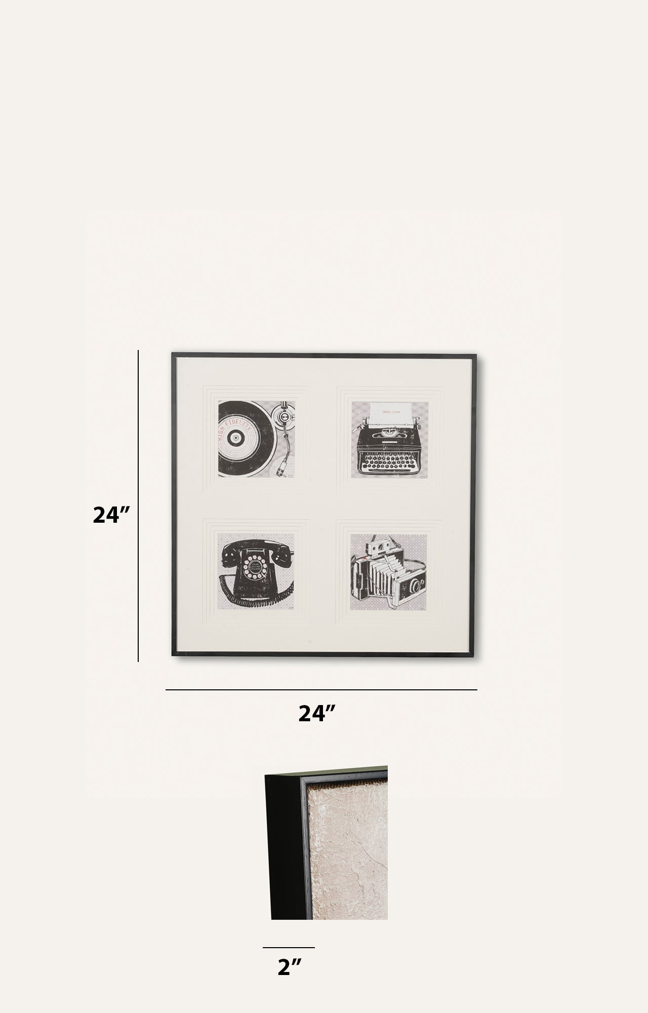 Retro grid Stencil Art (Framed)