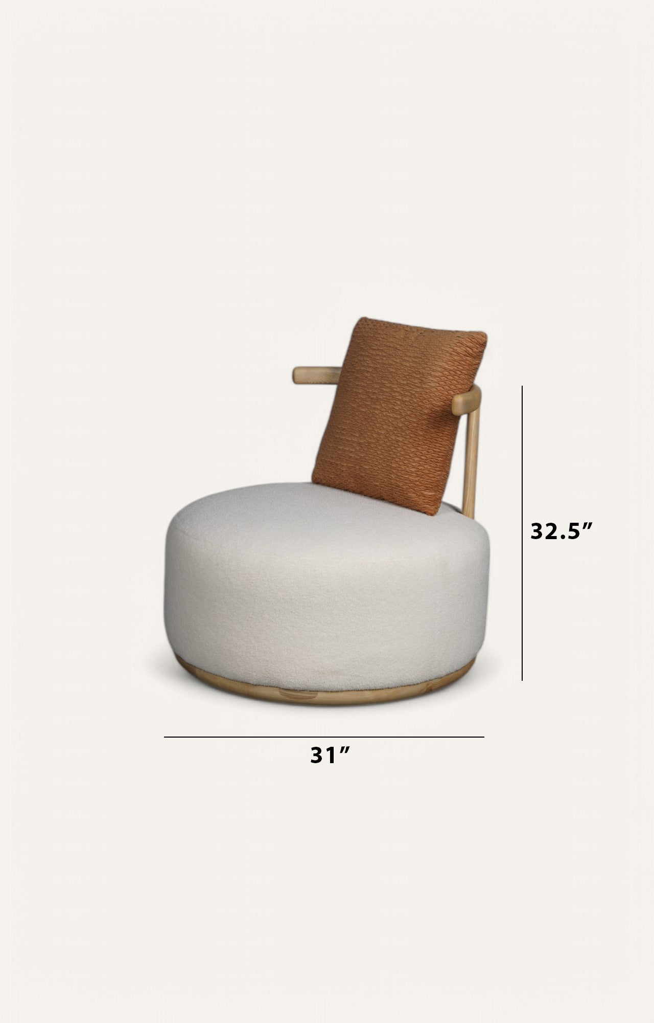 Oak Armchair in Boucle