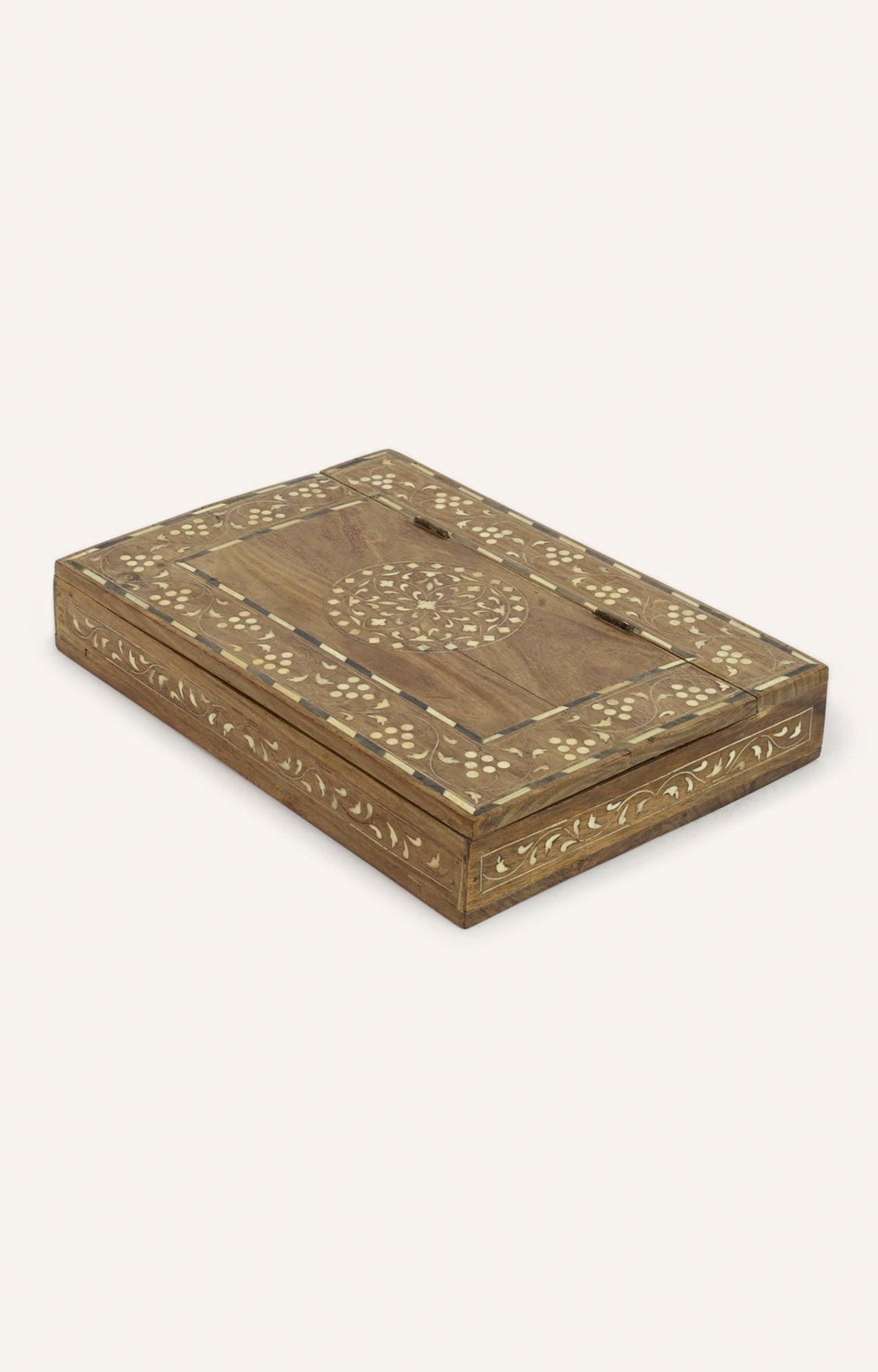 Ornate Floral Bone Inlay Accent Box