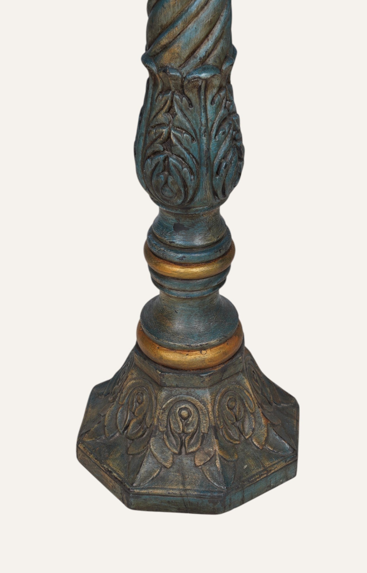 Temple Pillar Wood Candle Stand