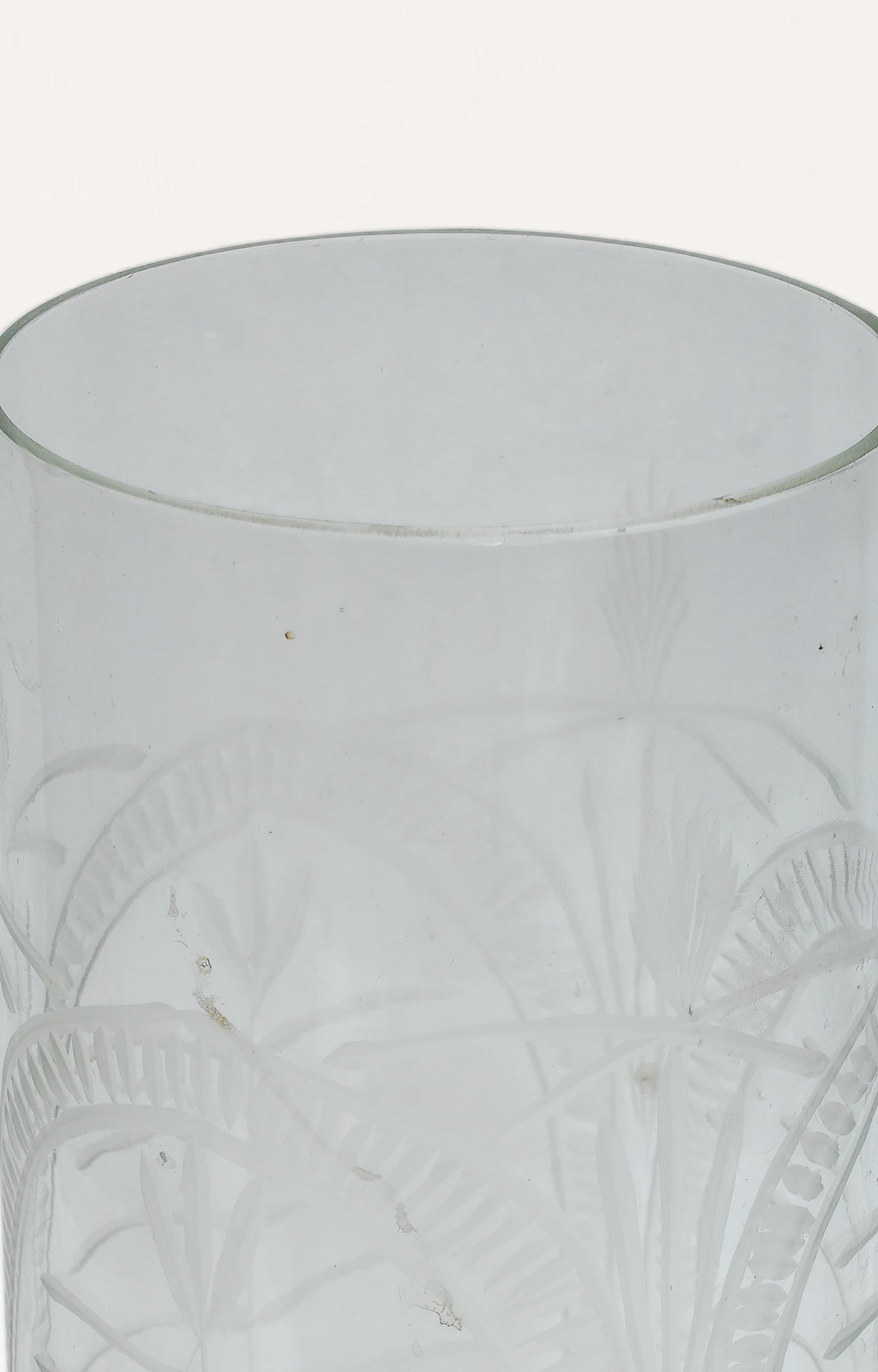 Palm Pedestal Clear Glass Candle Stand