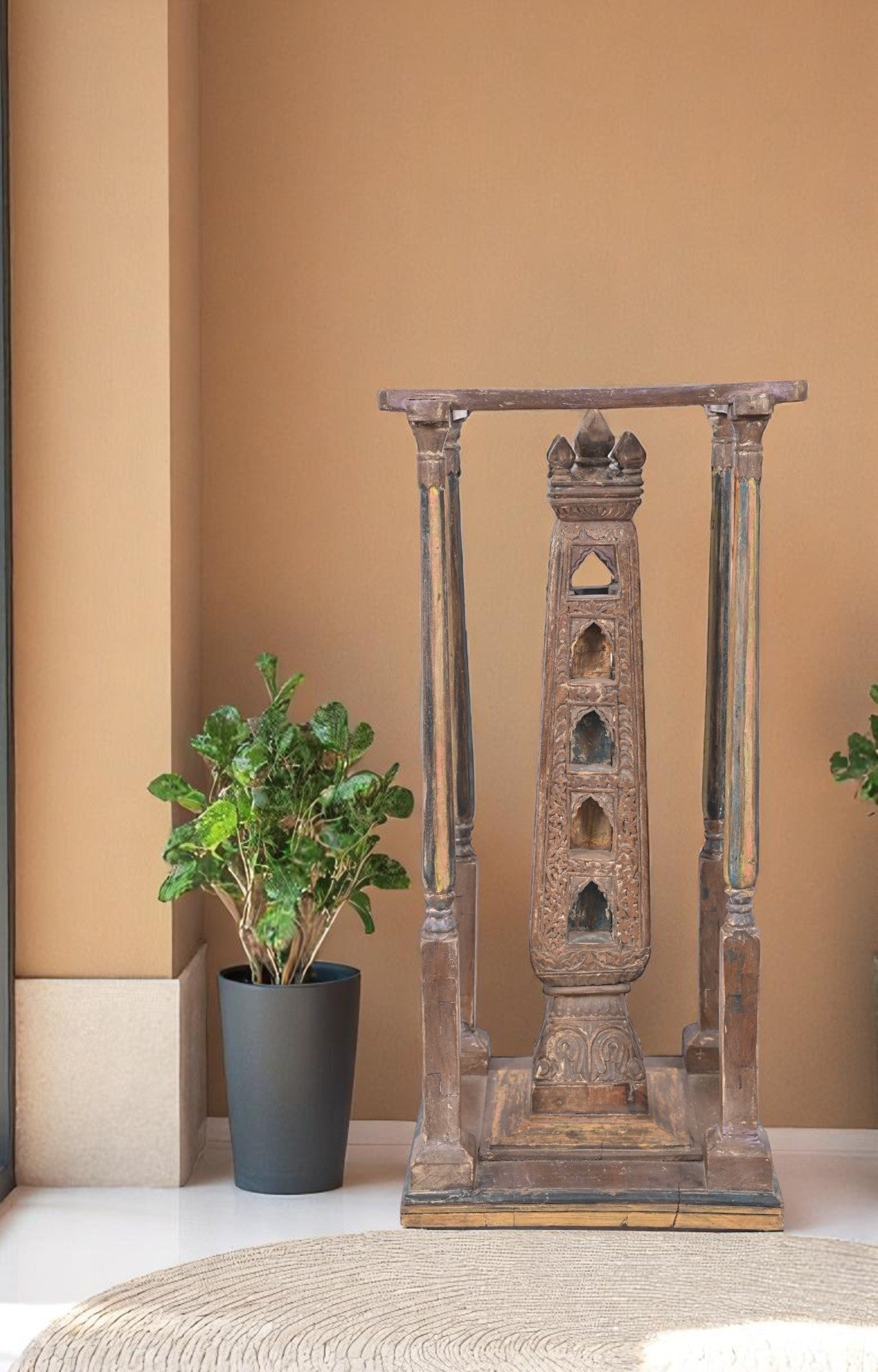 Temple Carving Mythological Statue