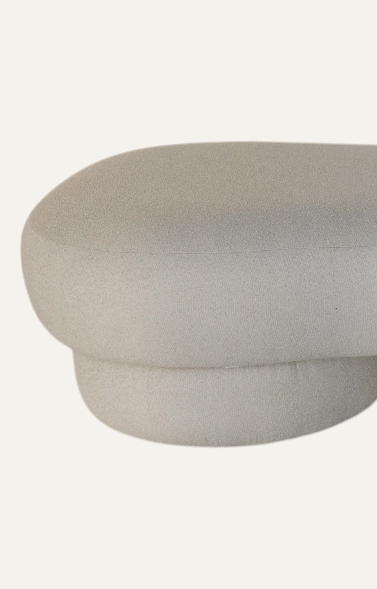 Ivory Curved Ottoman