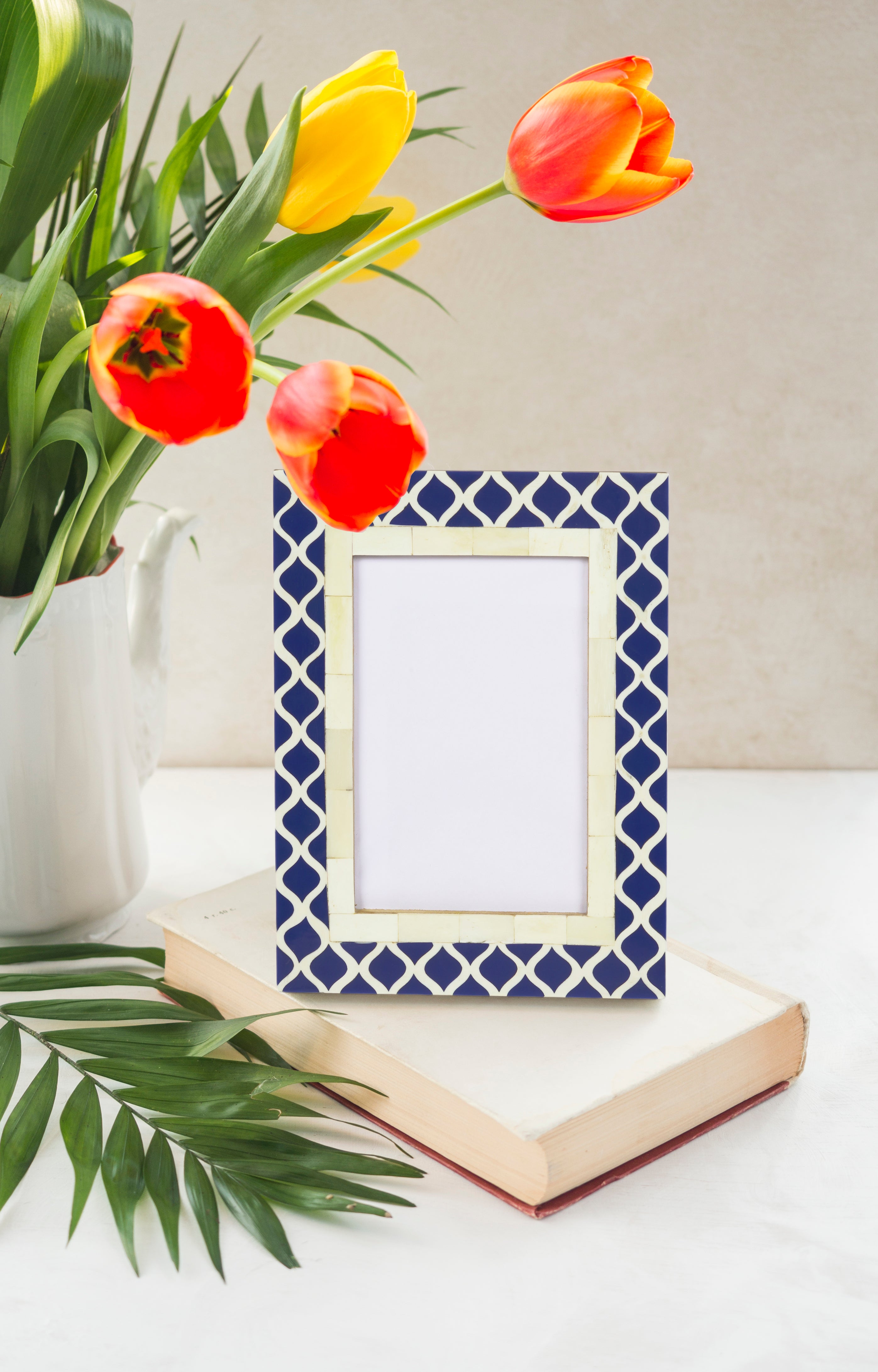 Moroccan Resin and Bone Inlay Countertop Photo Frame