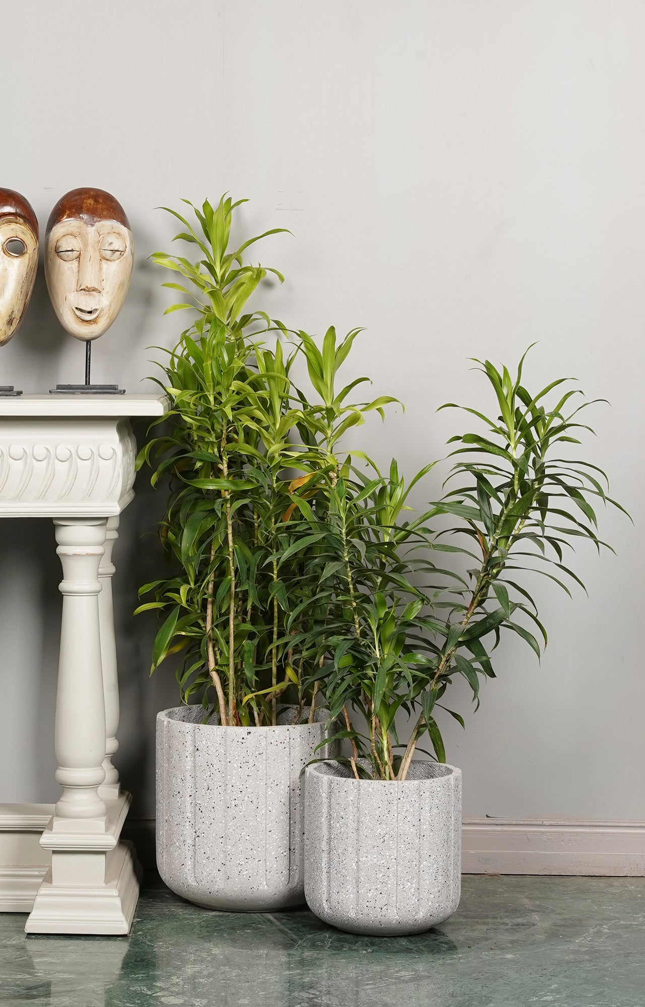 Modern Grey Terrazzo Planter Set