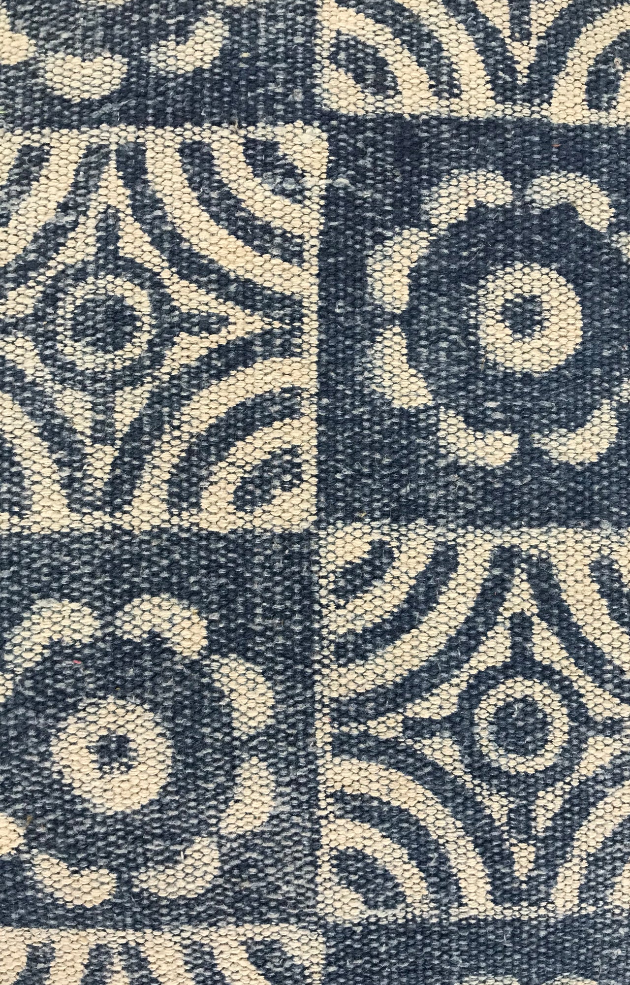 Floral Block Print Handwoven Pouf