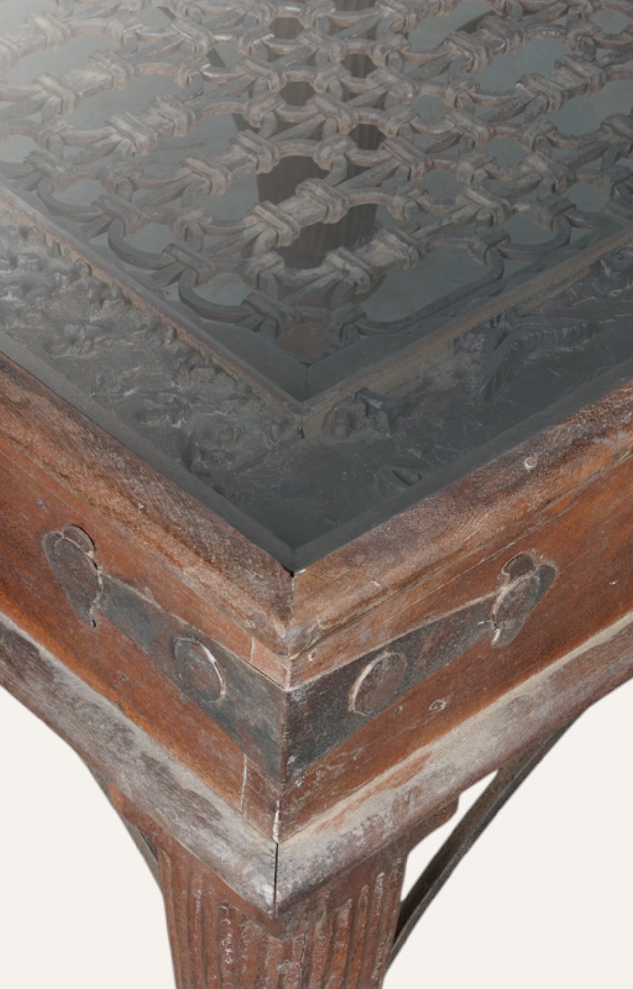 Side Table with Metal Accents