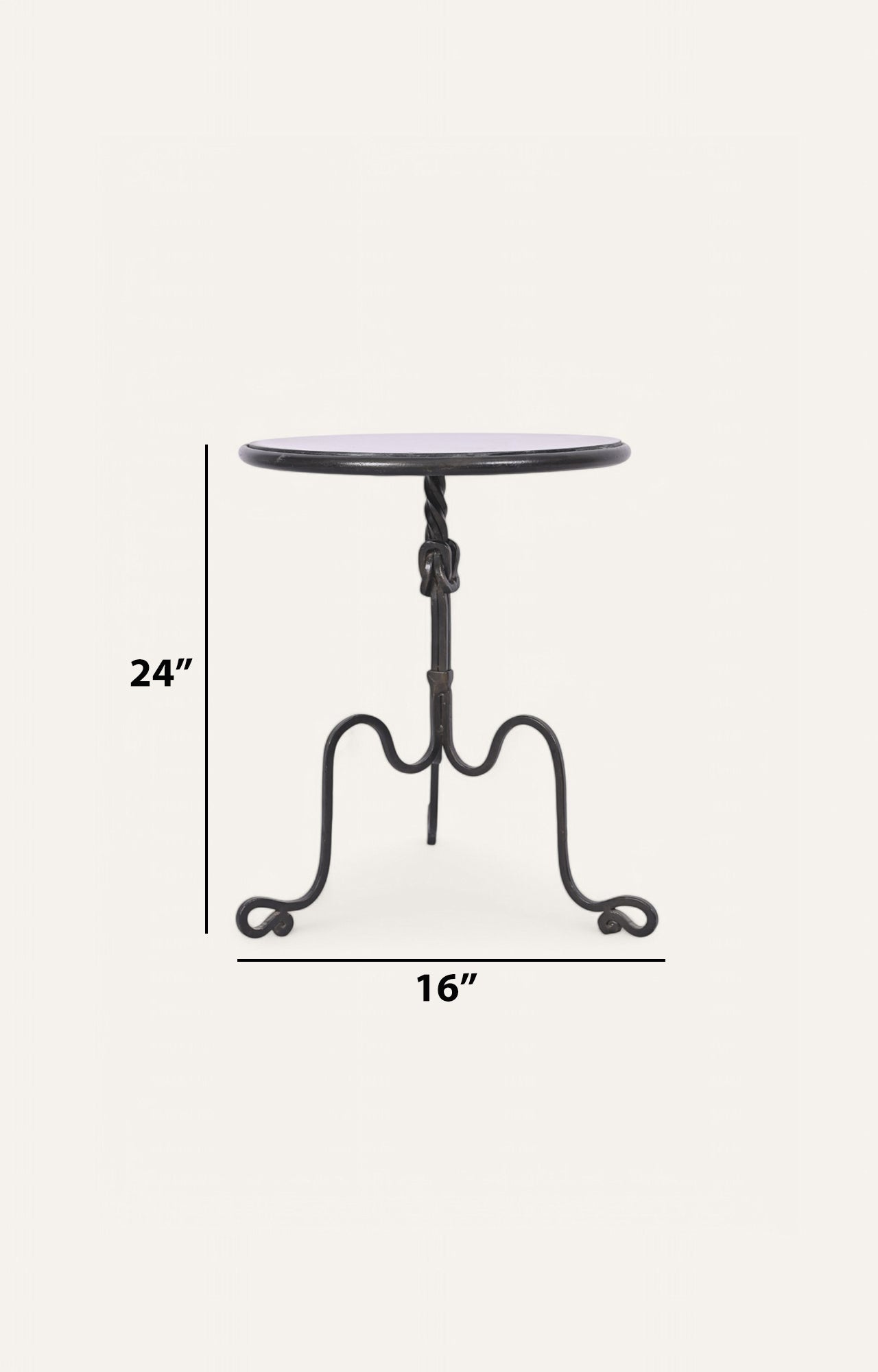 Metal Side Table with Curved Base