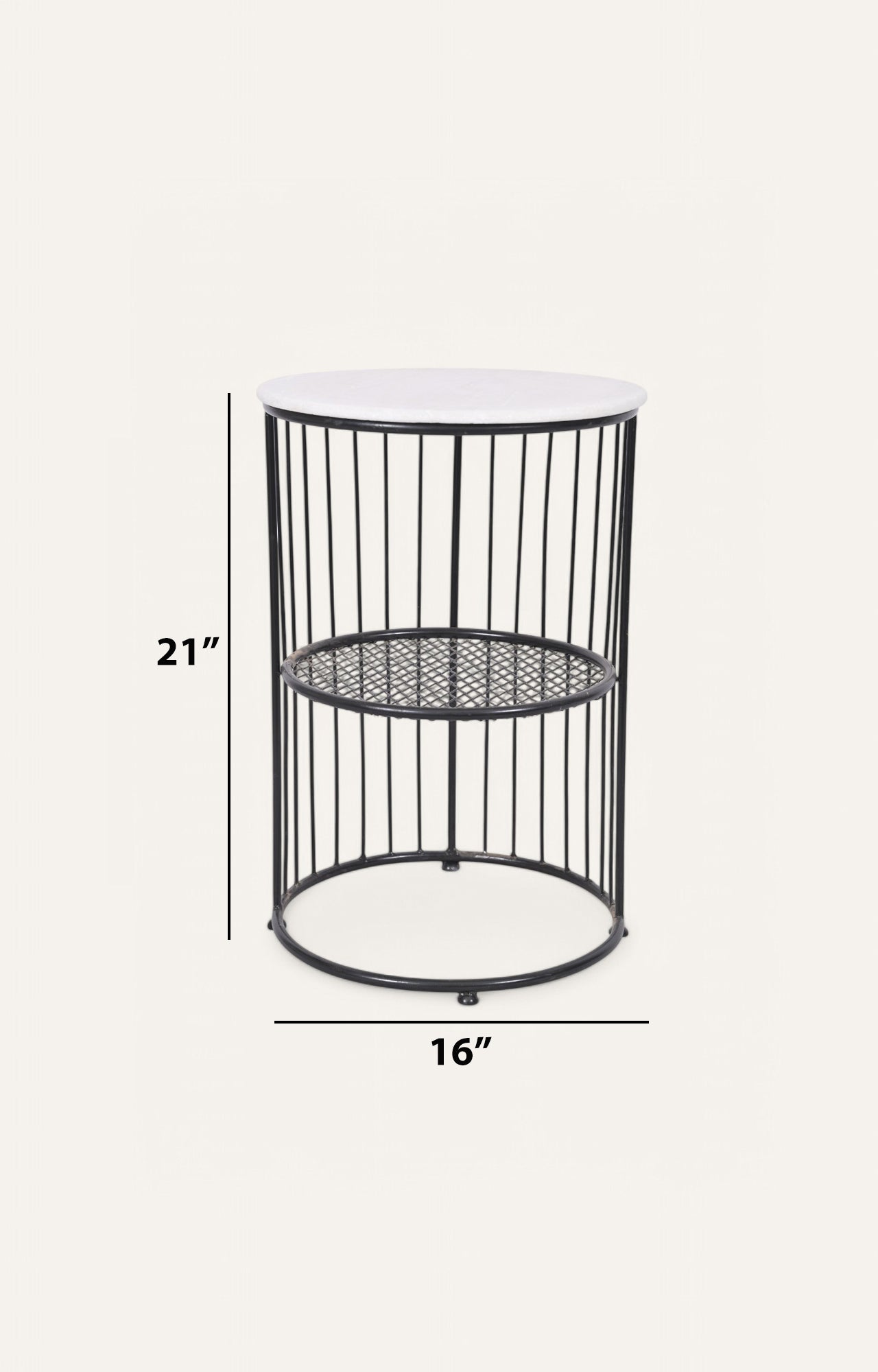 Contemporary Metal & Marble Side Table