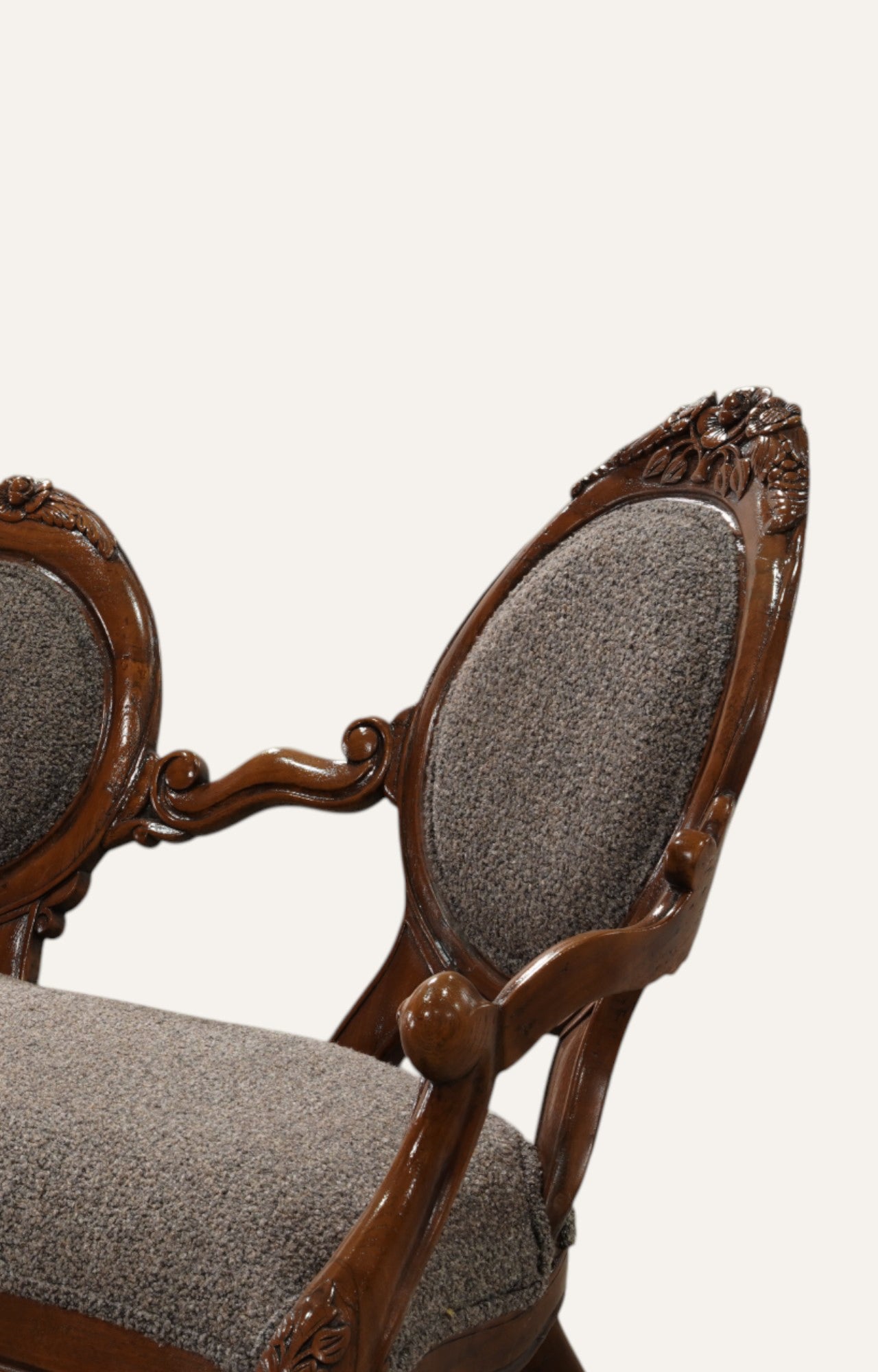 Decorative chair with wooden frame