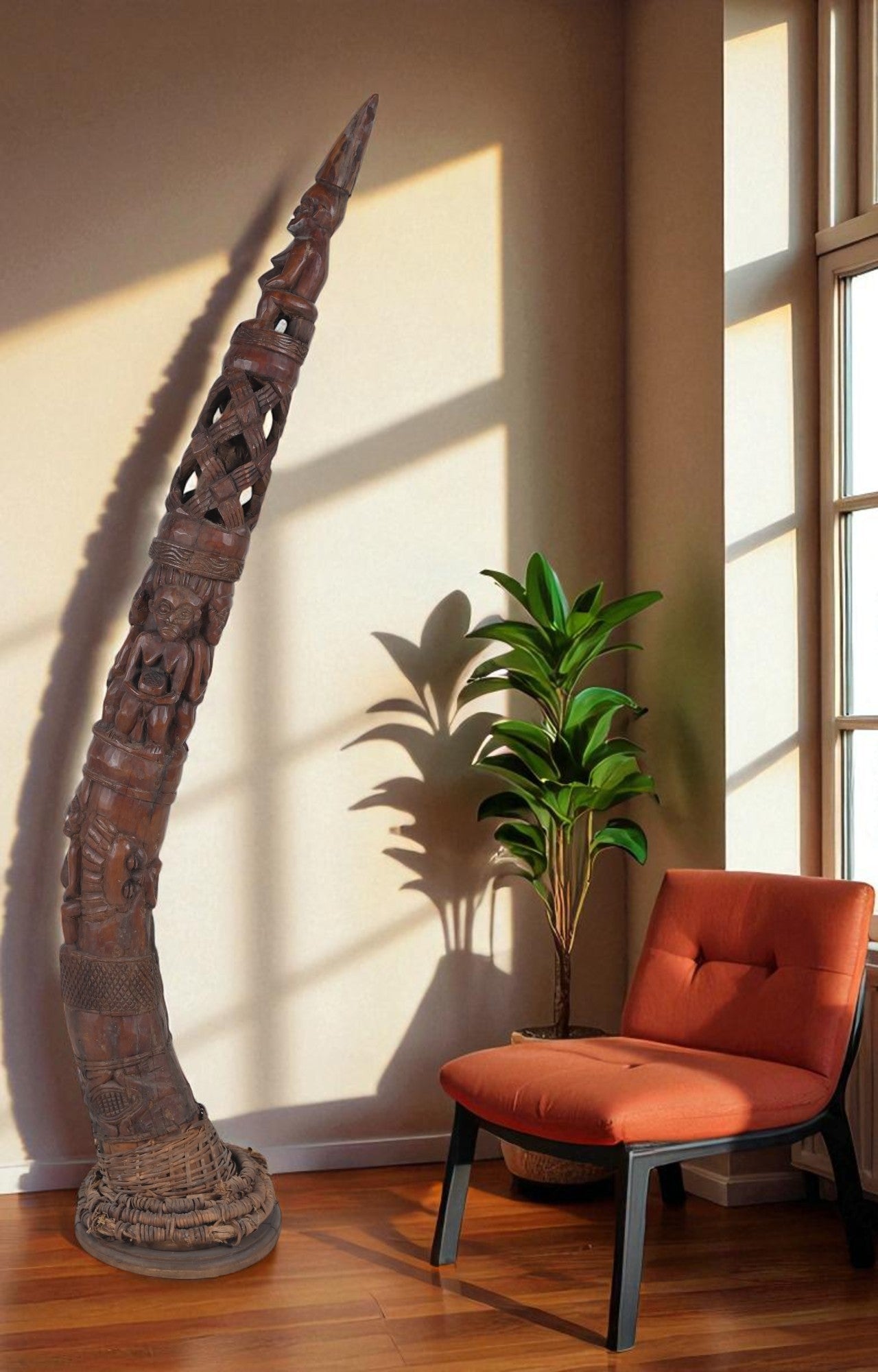 Tall African Tribal Curio Pole
