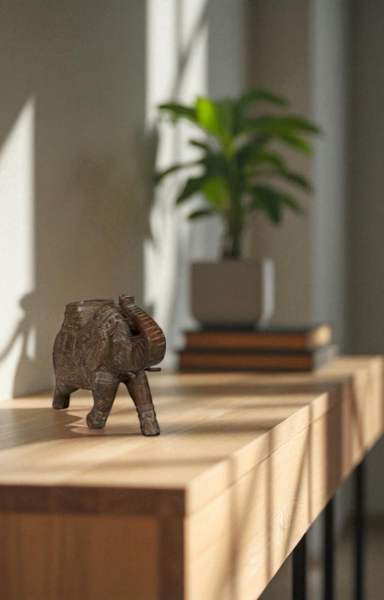 Vintage Hand-carved Teak Elephant