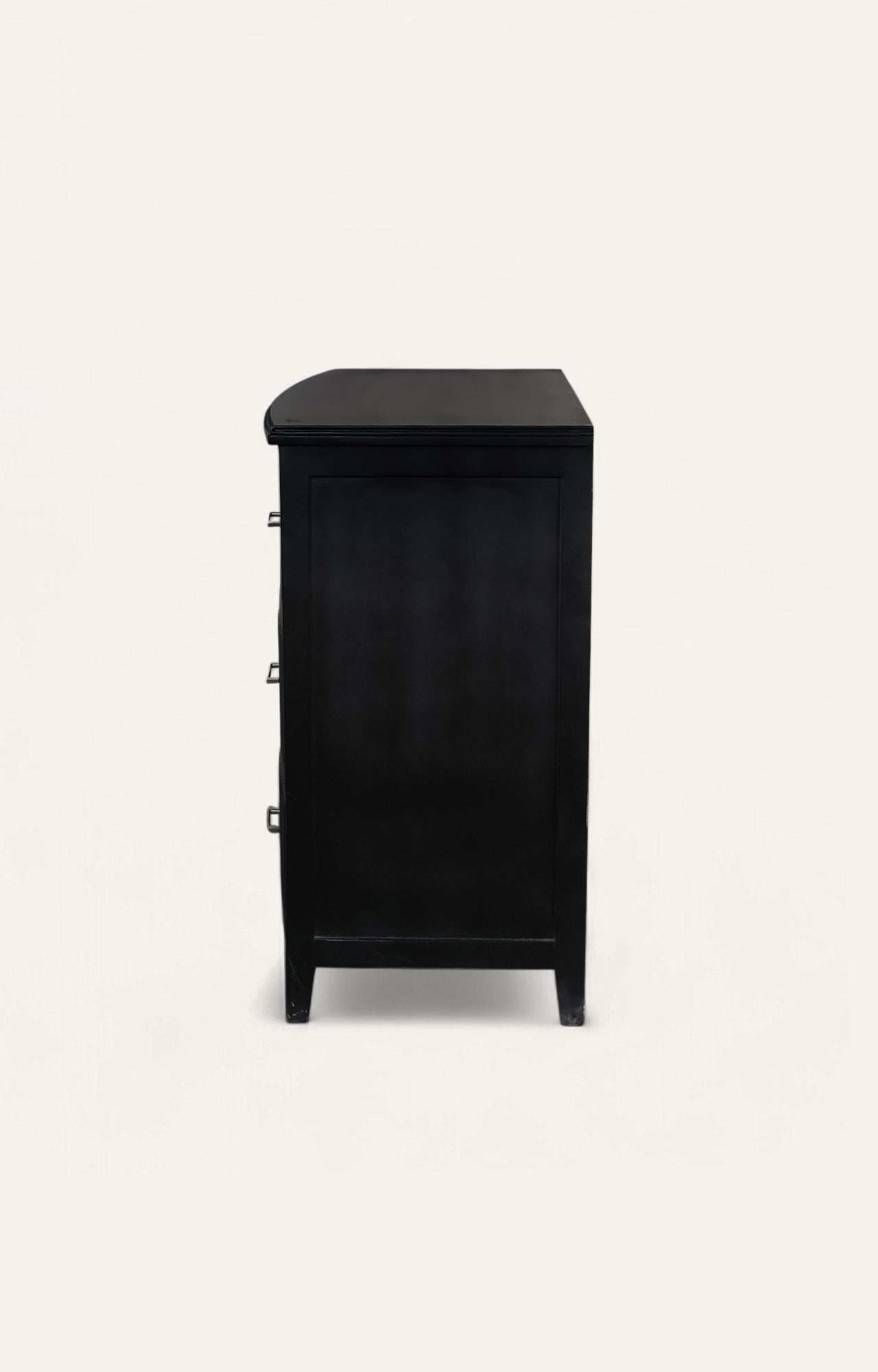 Black Ribbed-Front Chest