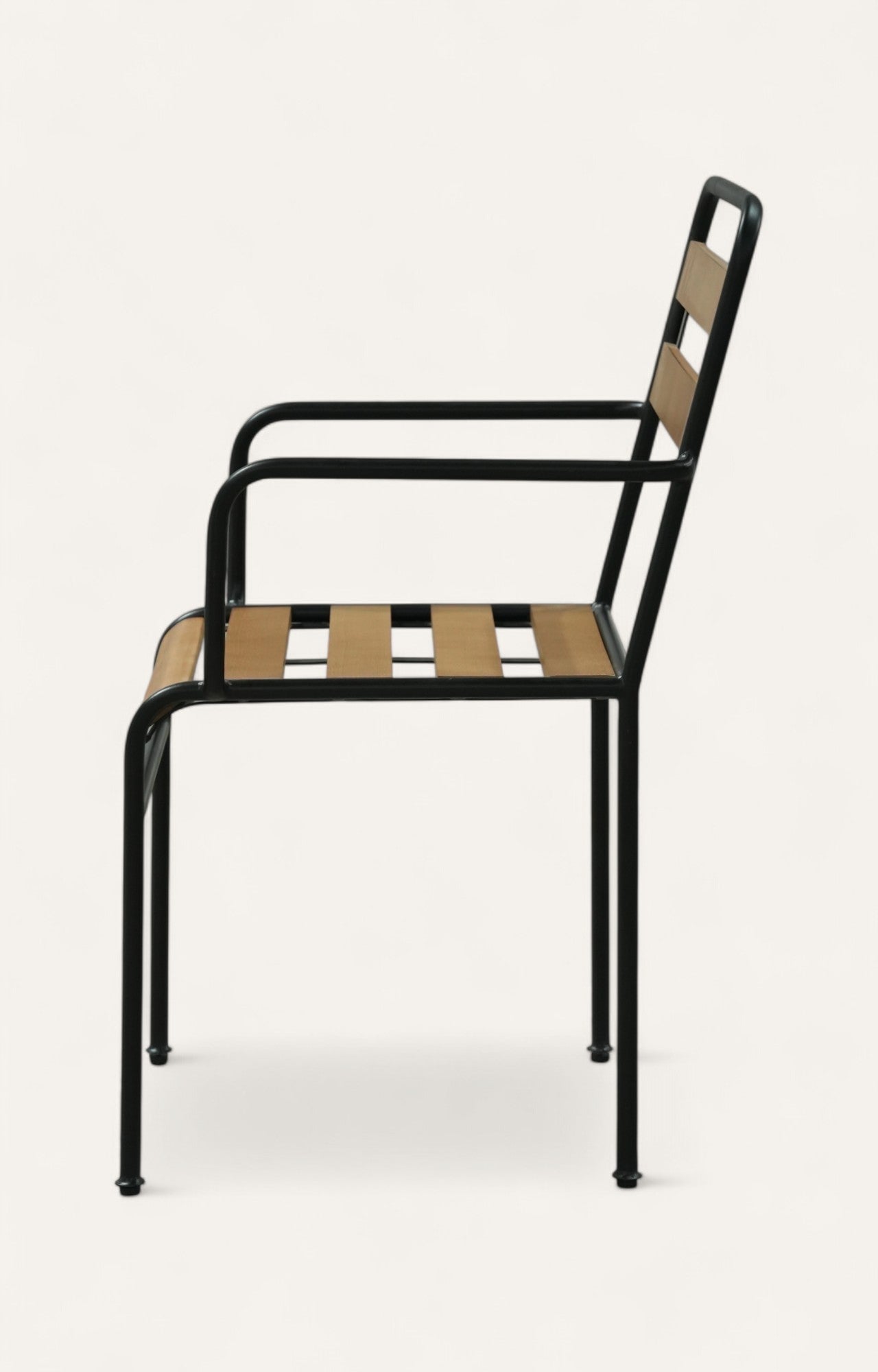 Black Frame With Hammered arm Chair