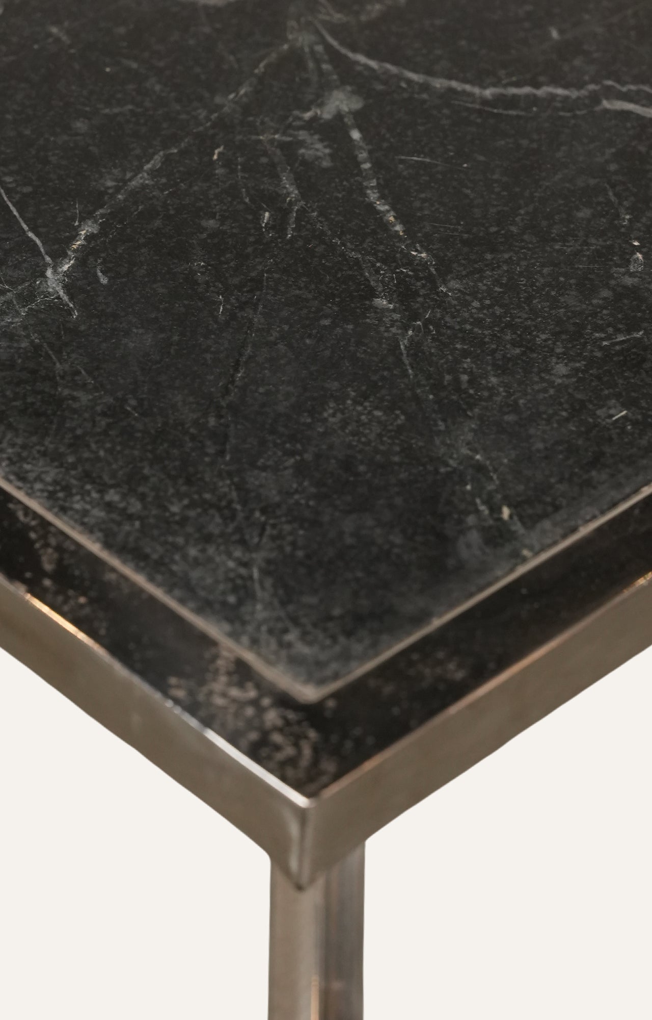 Black marble side table
