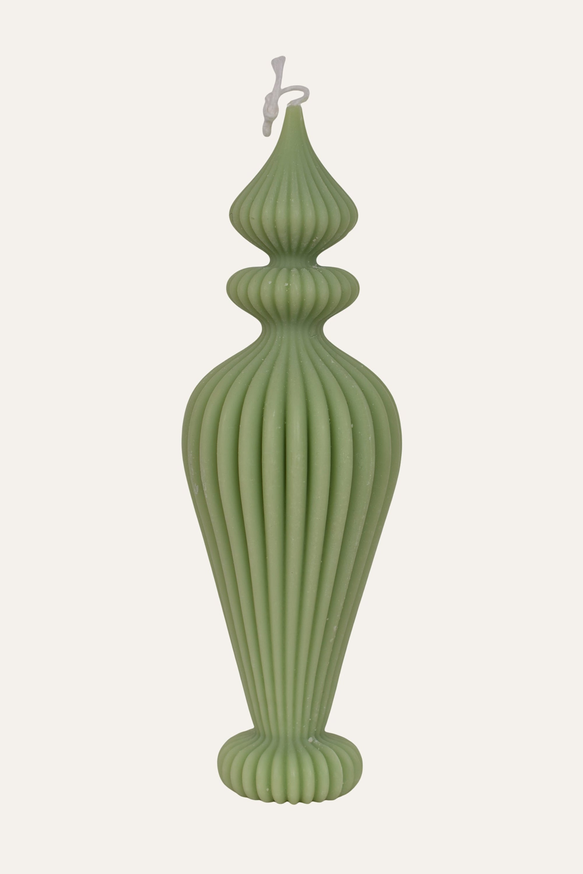 Sage Green Tall Sculptural Candle