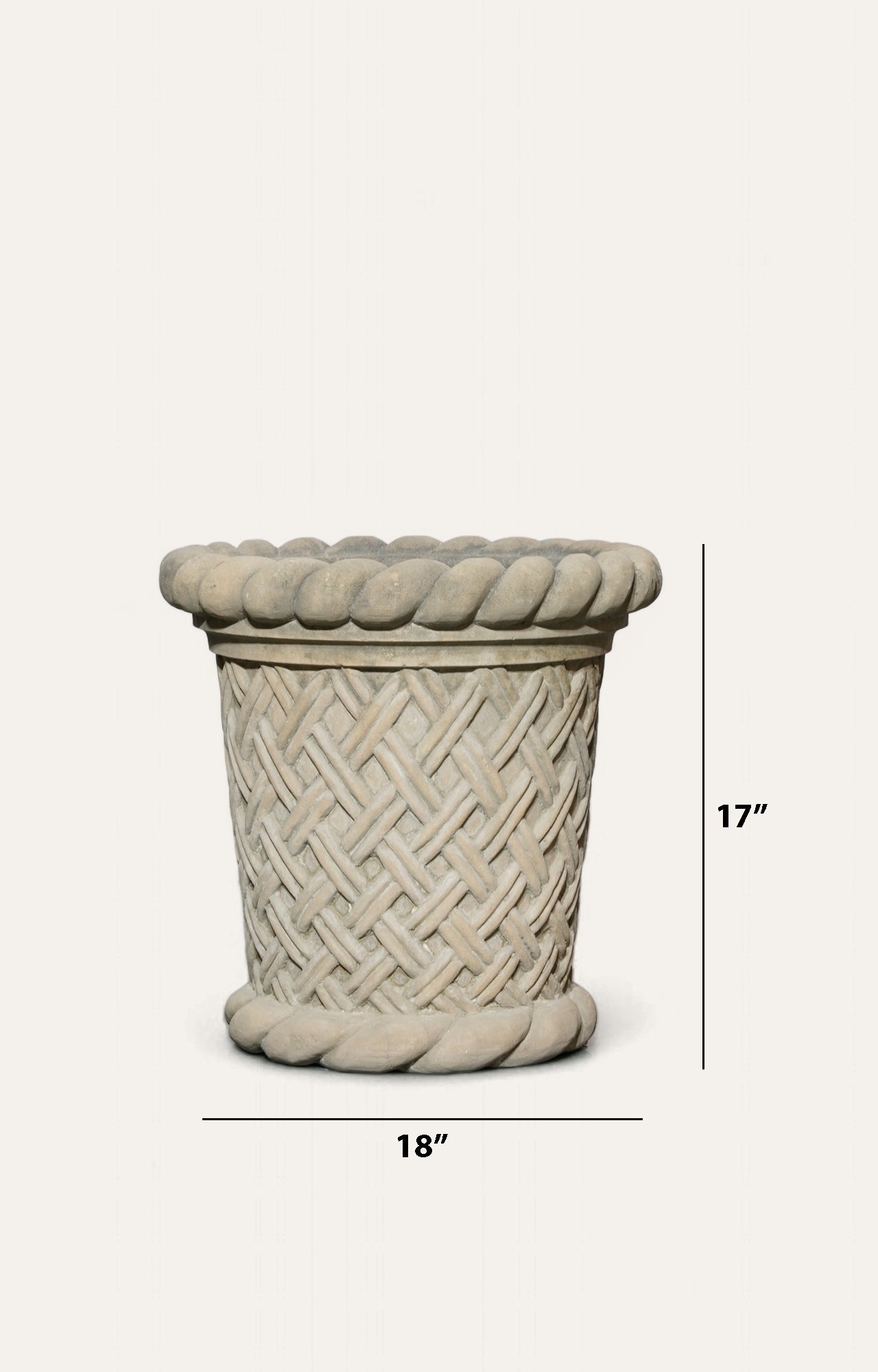 Sandstone Basketweave Garden Planters_size