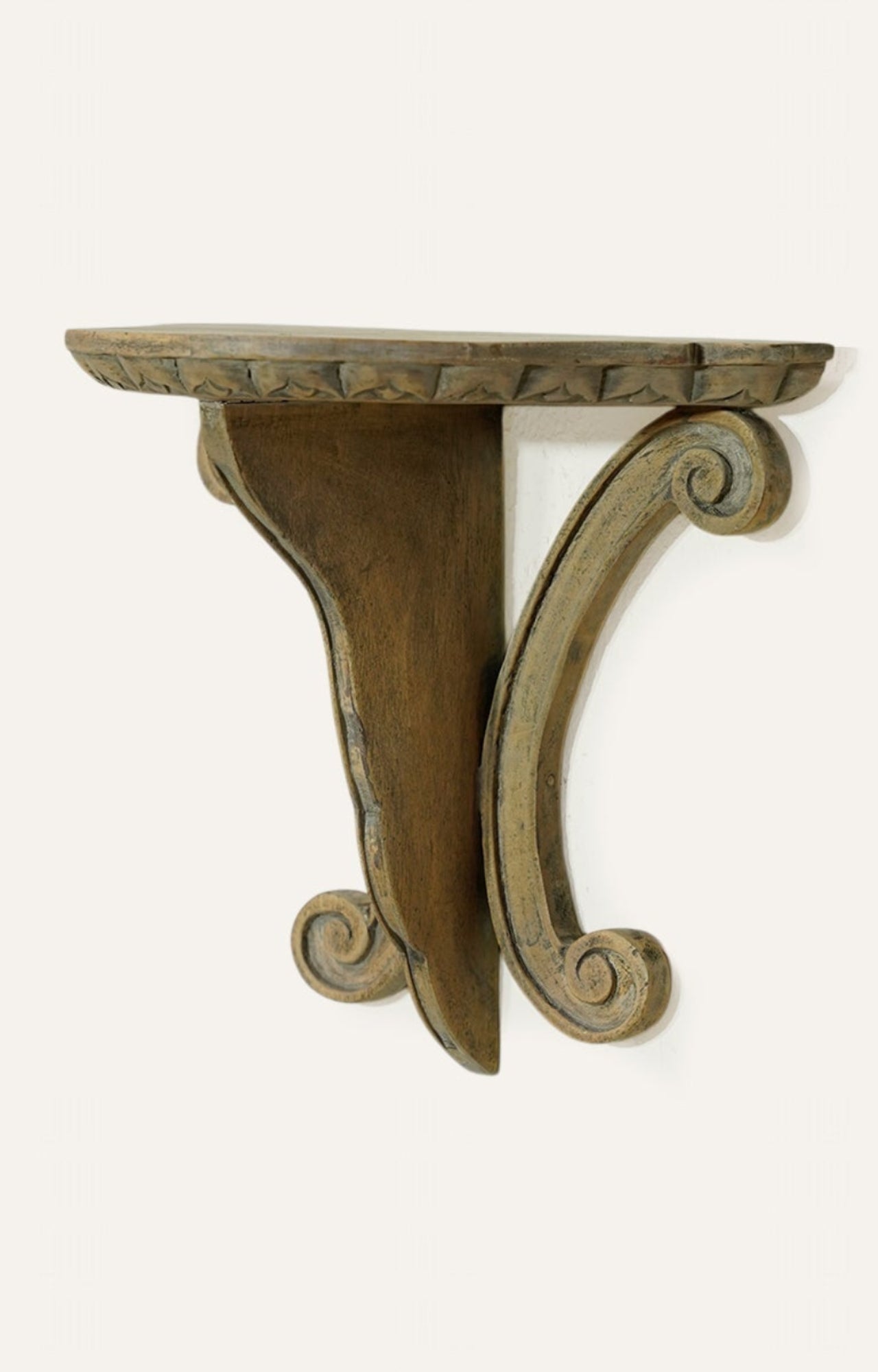 Scrolled Wooden Wall Bracket