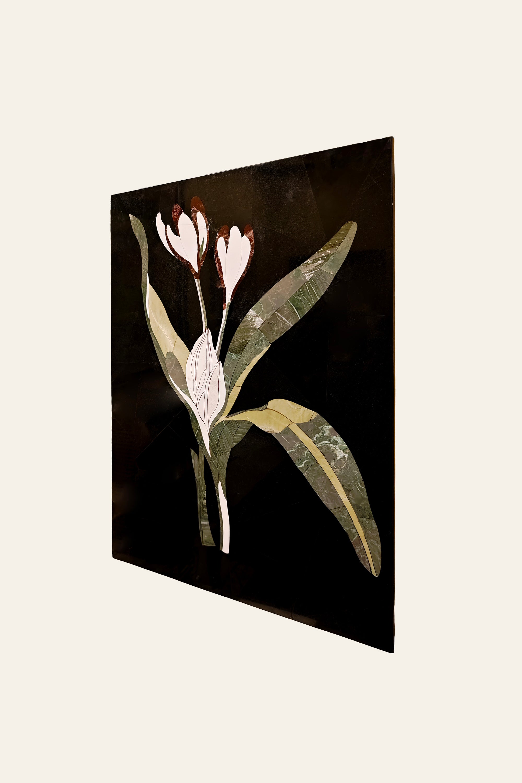 Semi Precious Stone Floral Inlay Wall Art