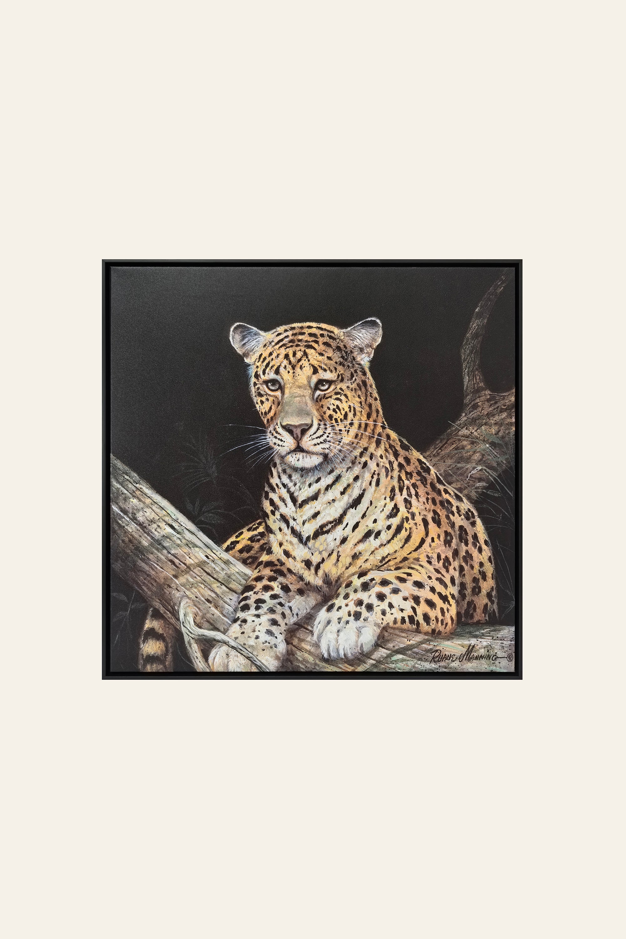 Sitting Leopard Painting luxury wildlife canvas wall art
