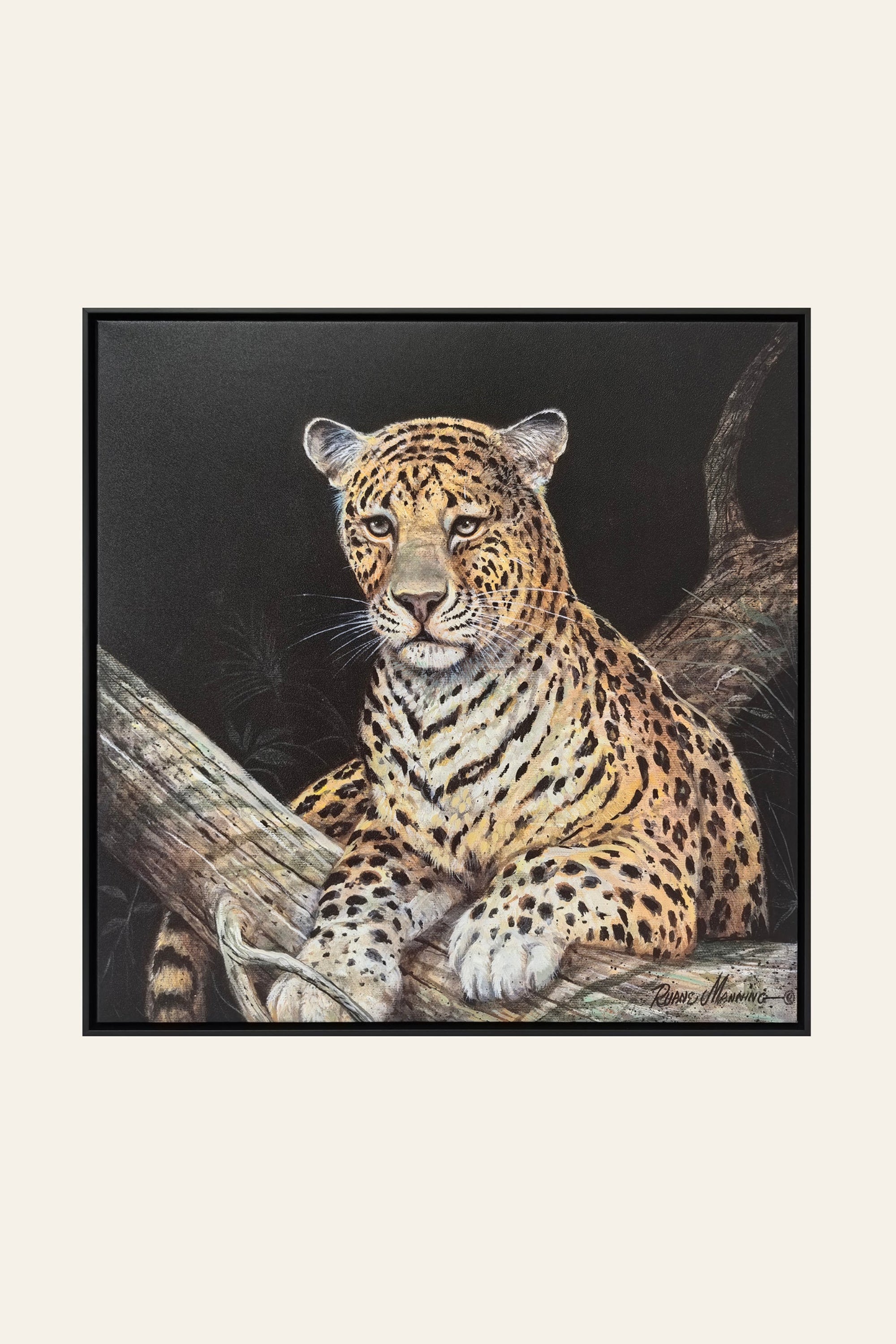 Sitting Leopard Painting luxury wildlife canvas wall art