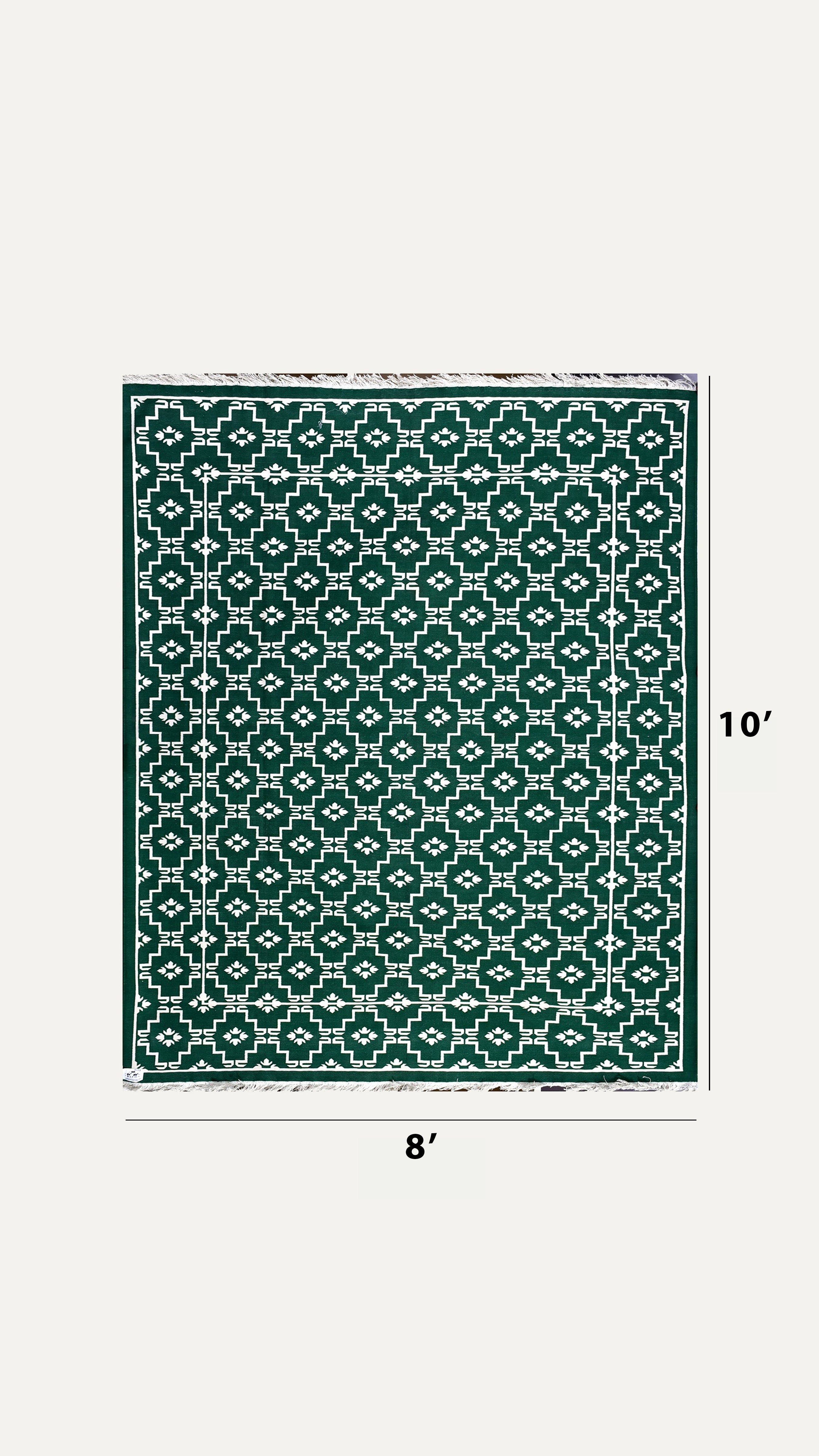 Emerald Symphony Cotton Rug