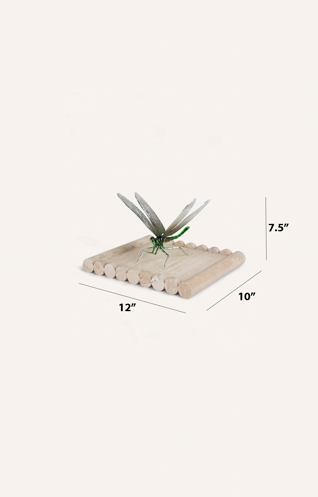 Dragonfly Travertine Tray