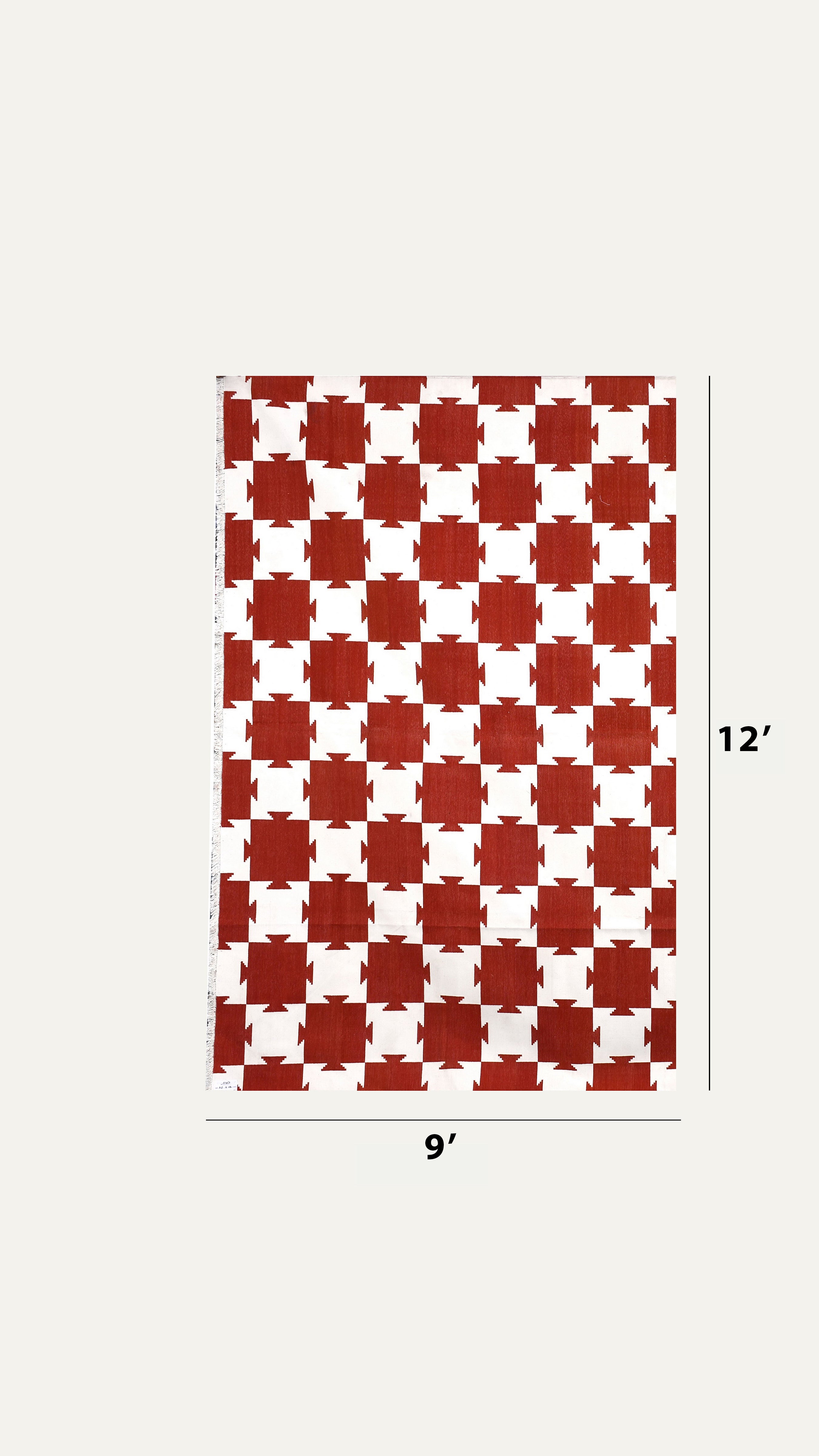 Scarlet Grid Cotton Rug