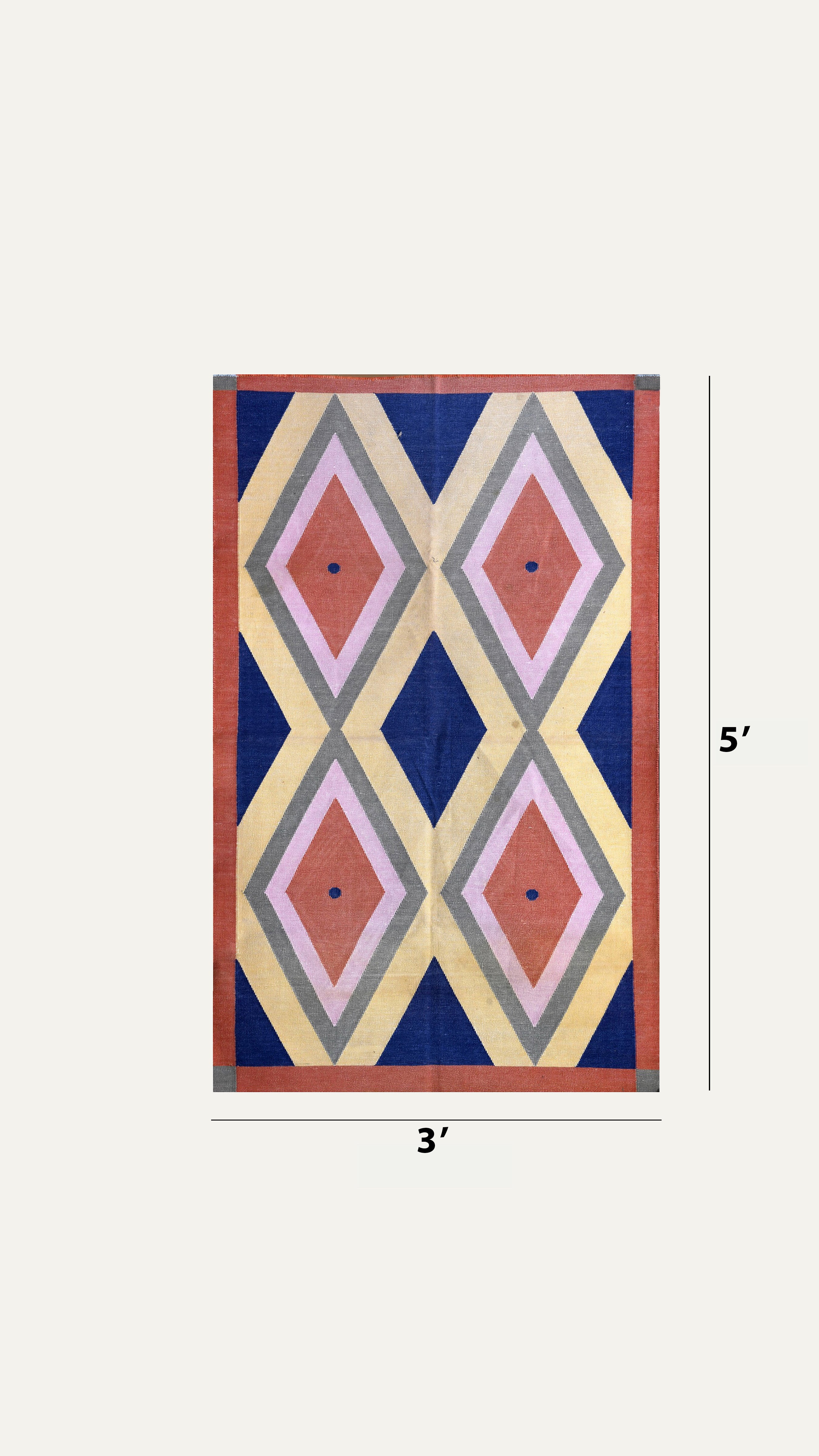 Cerulean Diamond Cotton Rug