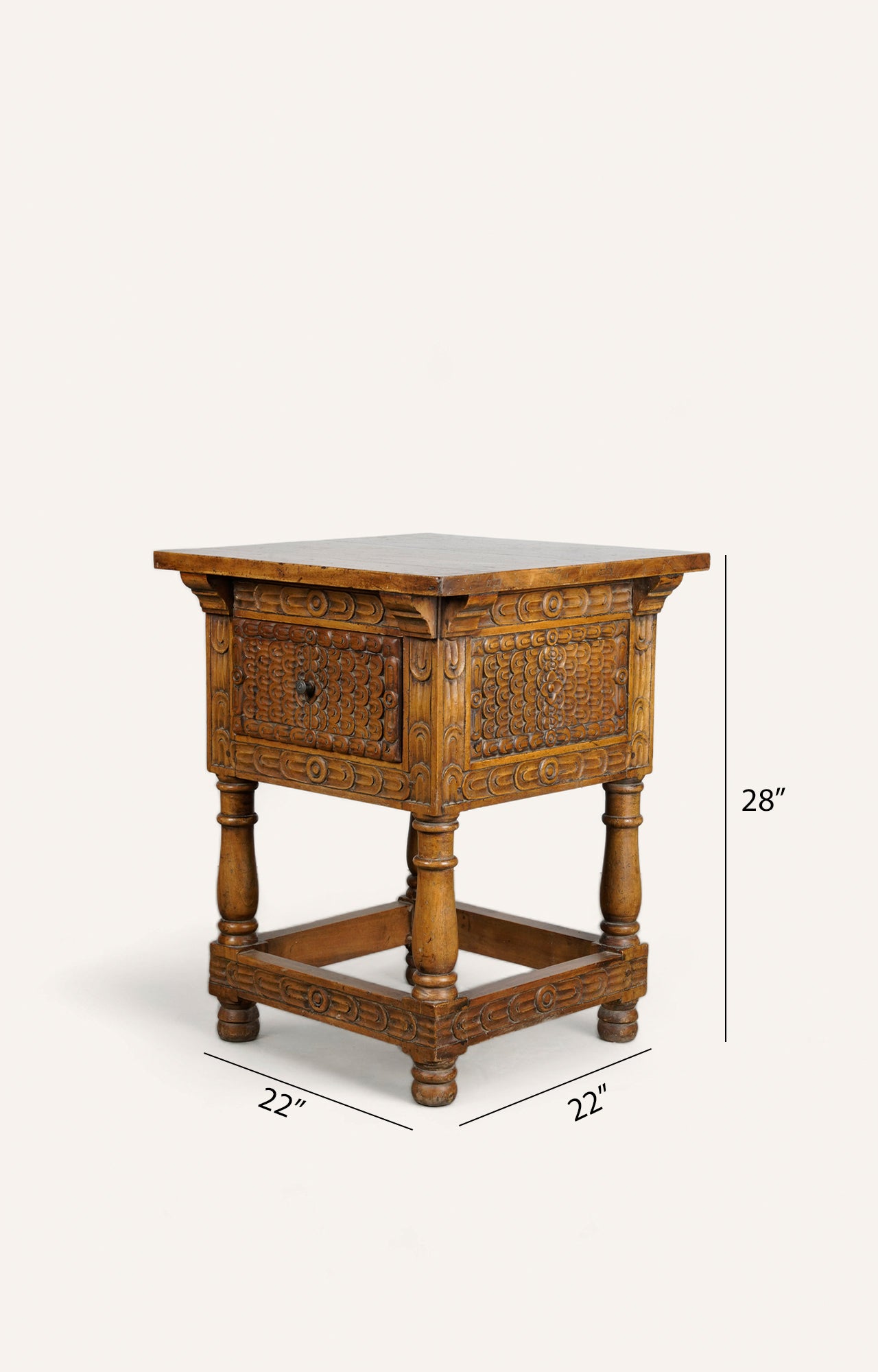 Rustic Square Accent Side Table