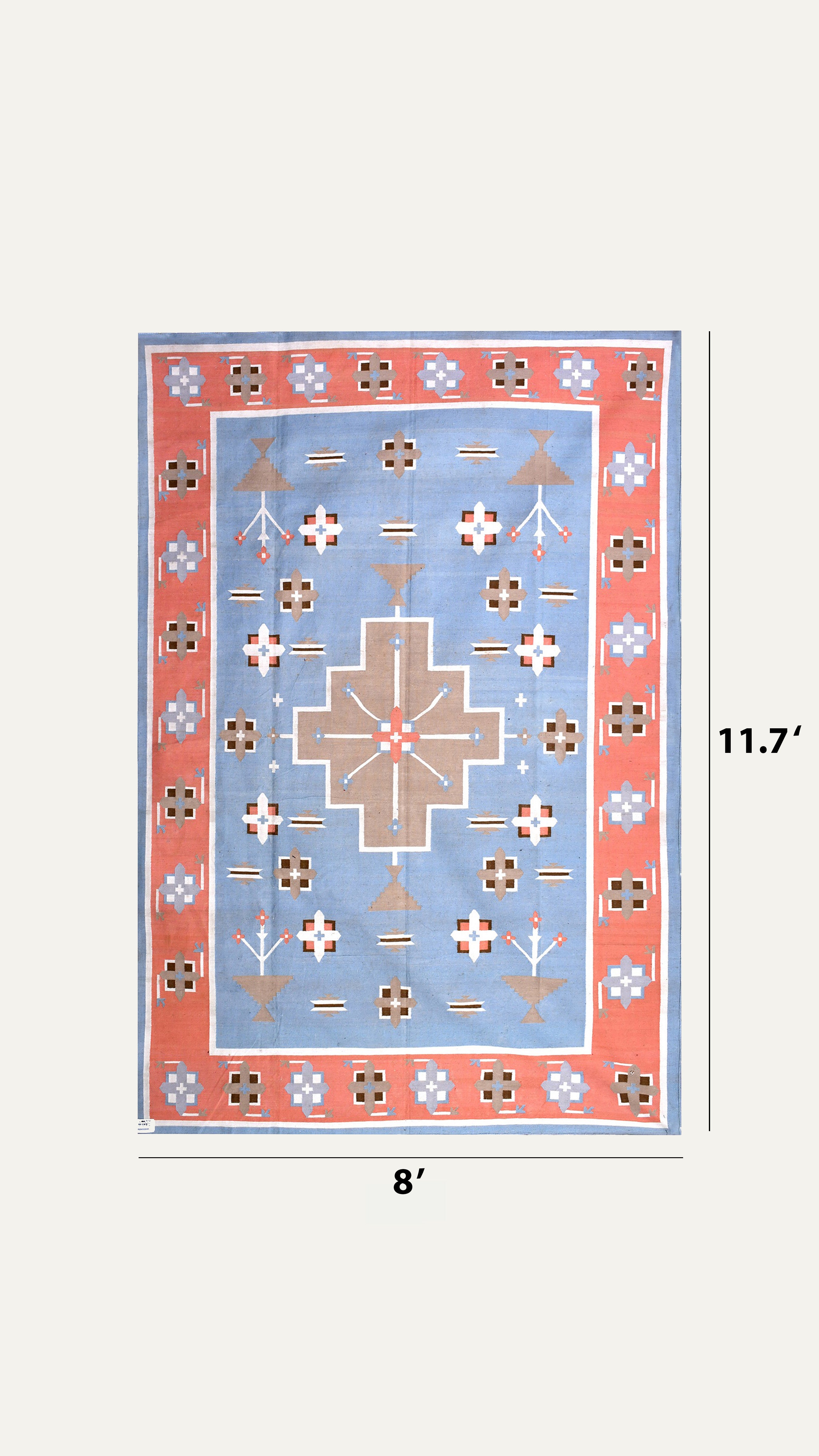 Coral Bloom Cotton Rug