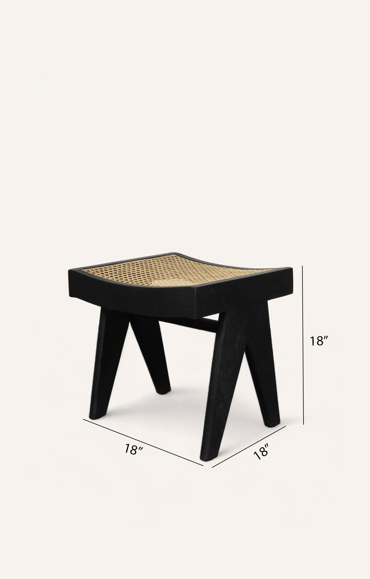 Black Rattan Stool
