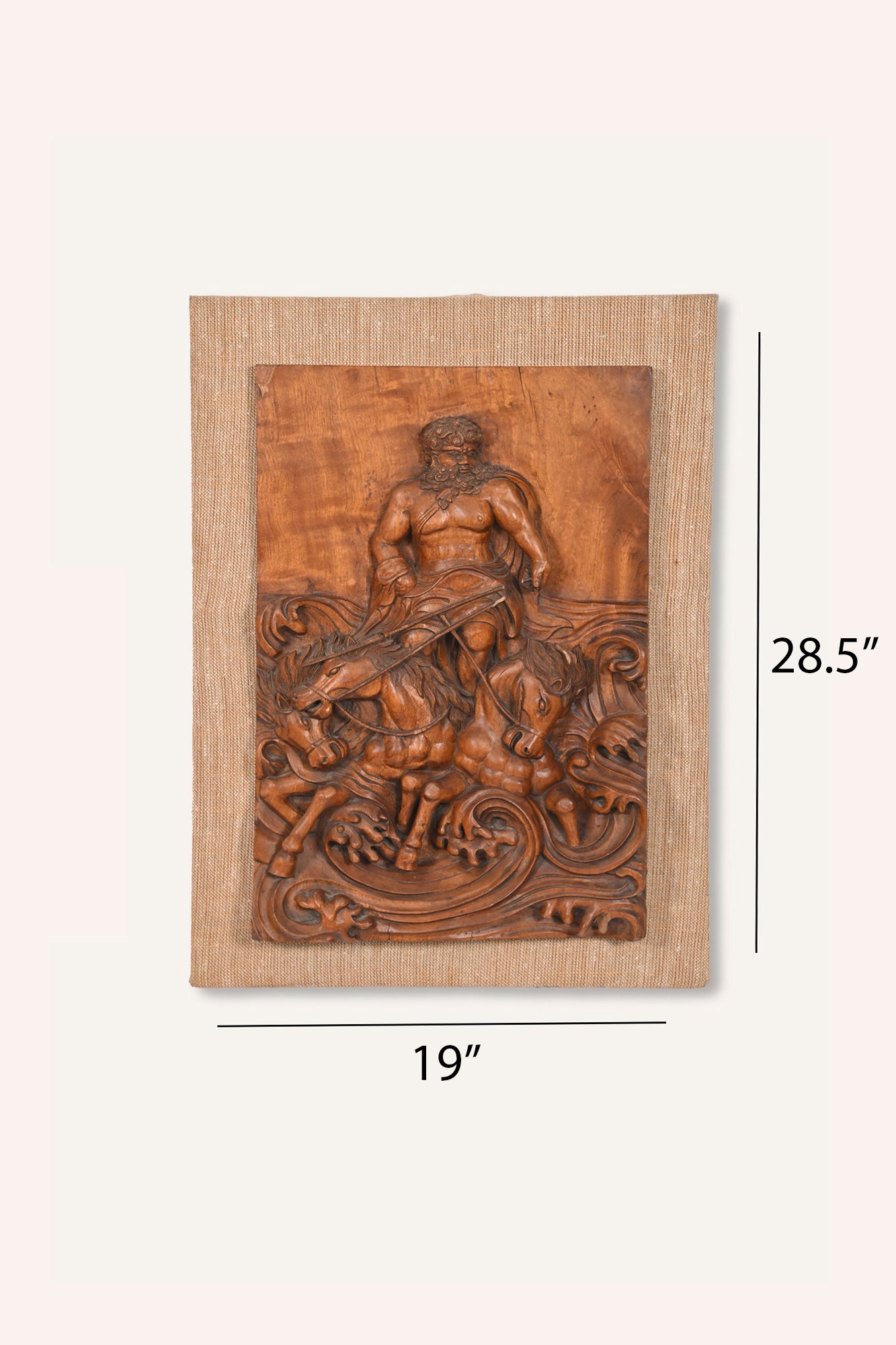 Roman Chariot Bas-Relief Wooden Panel