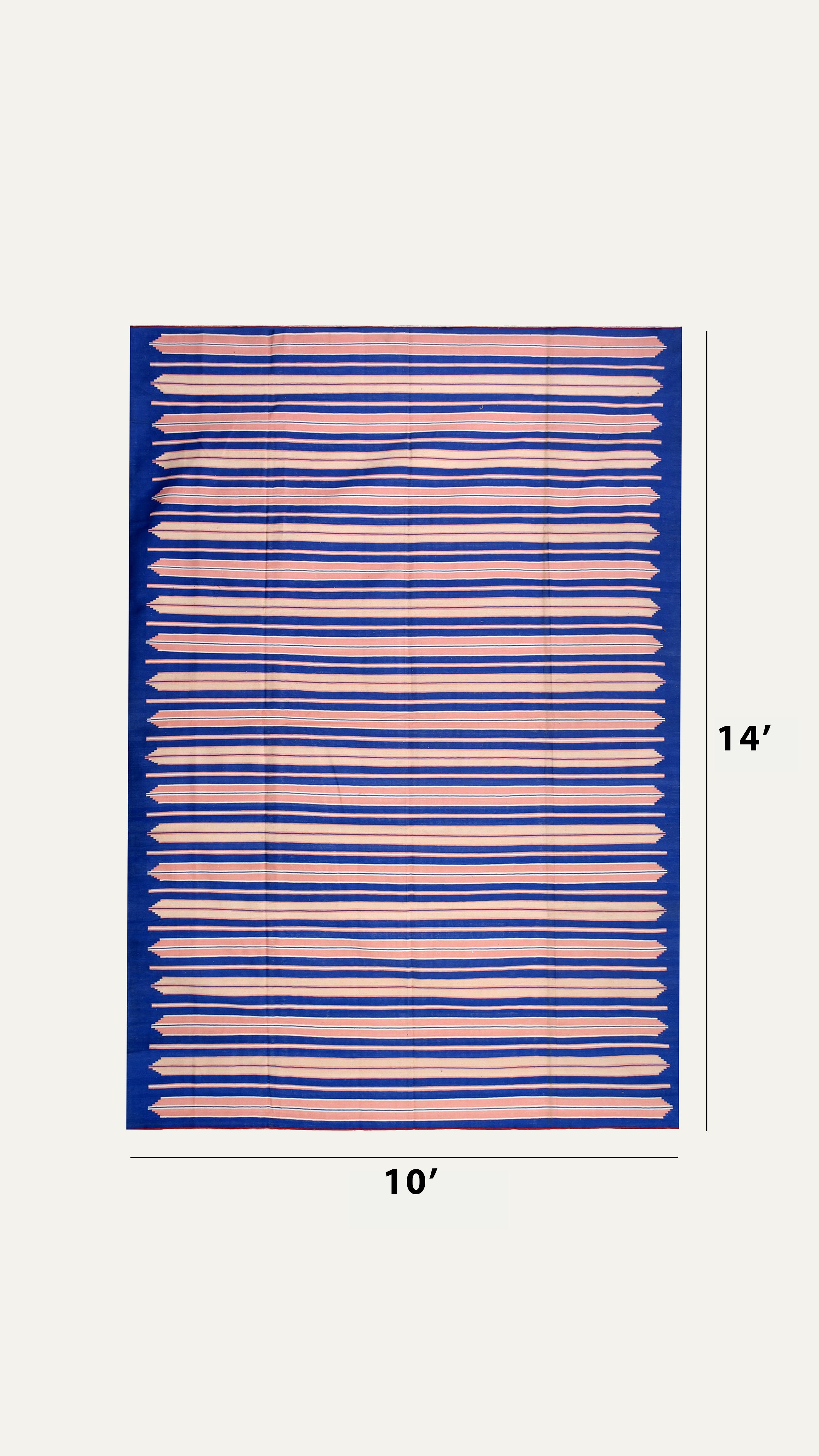 Vibrant Striped  Cotton Rug