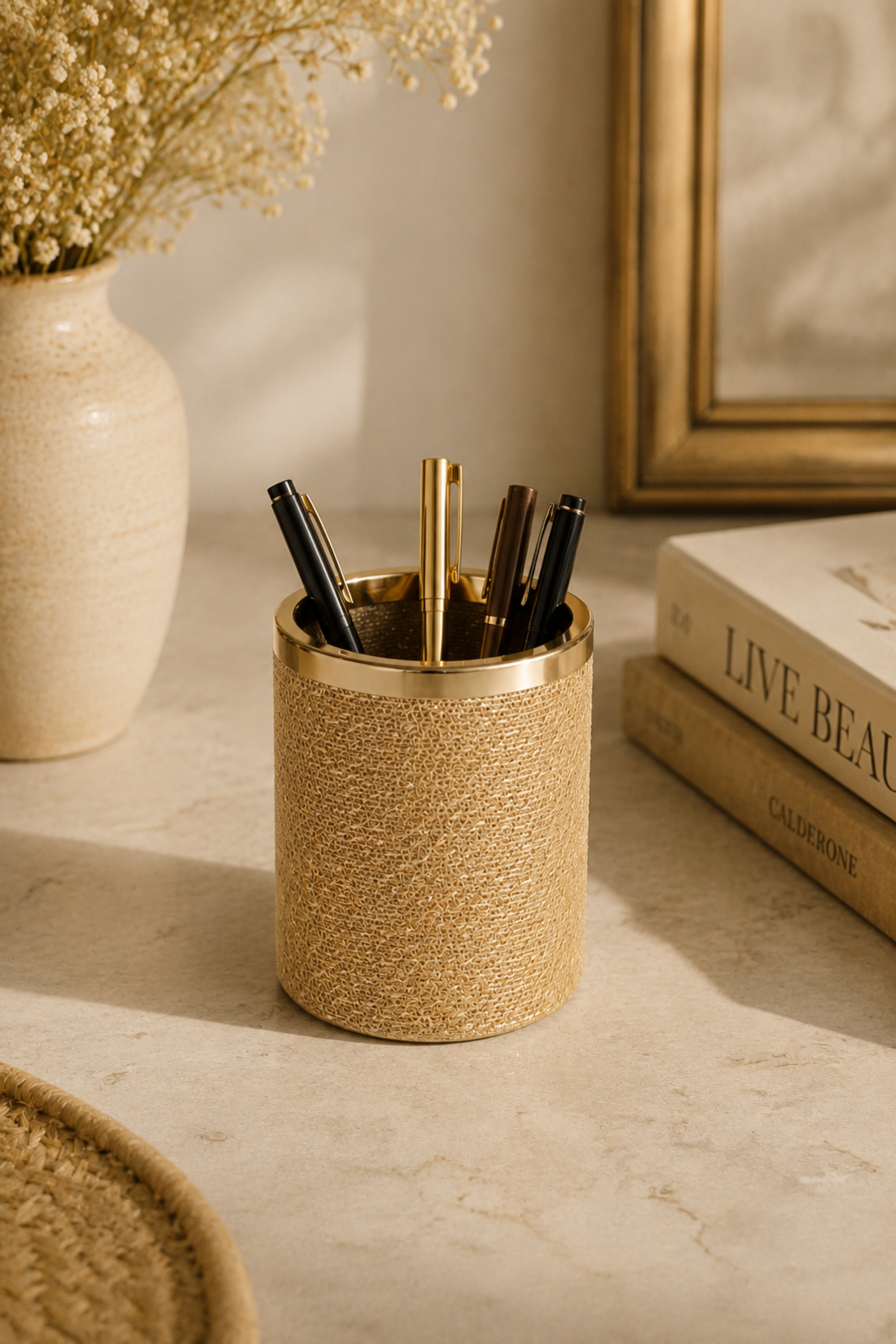 Small Seagrass Basket with Metal Rim