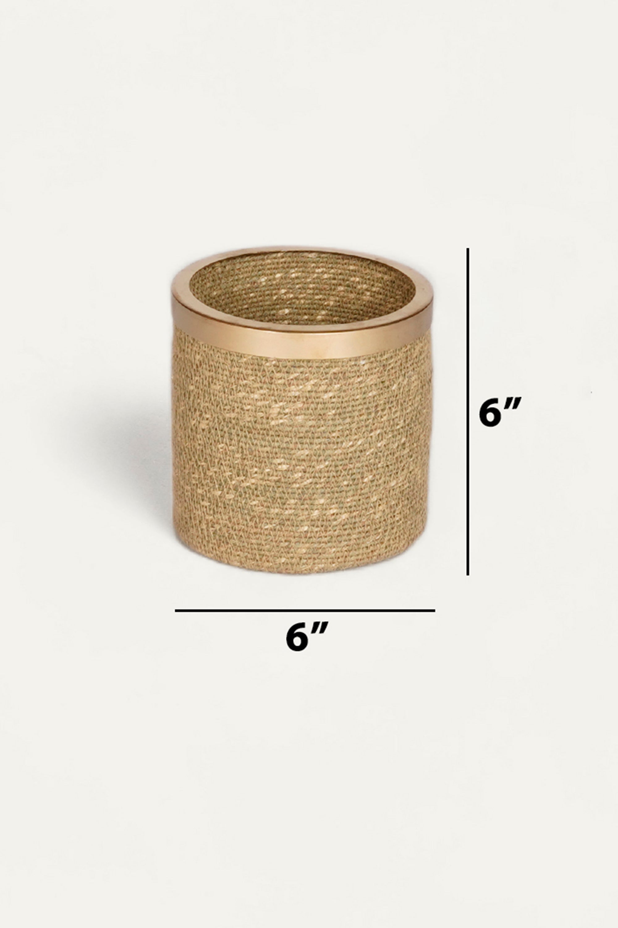 Small Seagrass Basket with Metal Rim