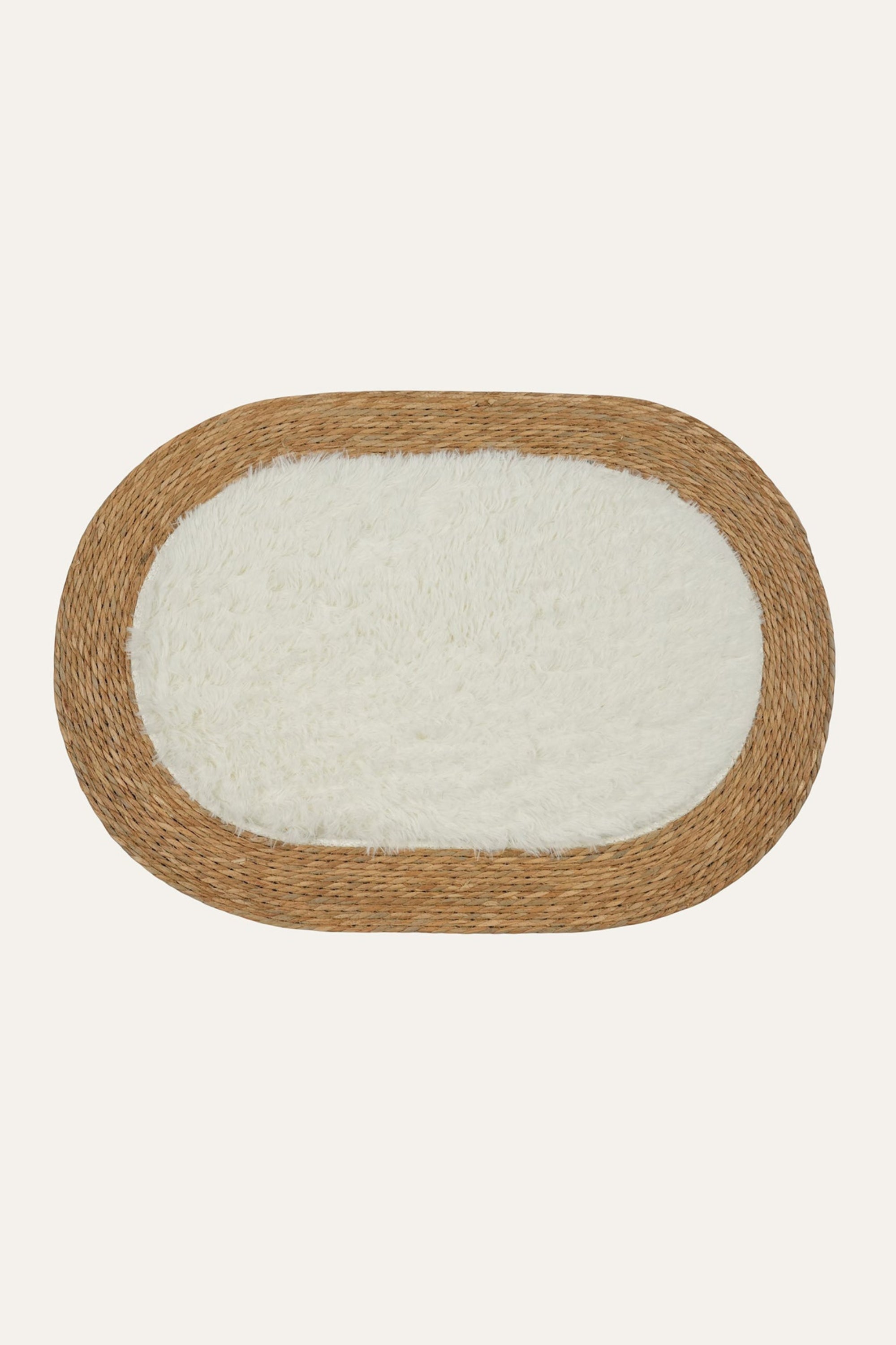 Small oval woven mat for home decor