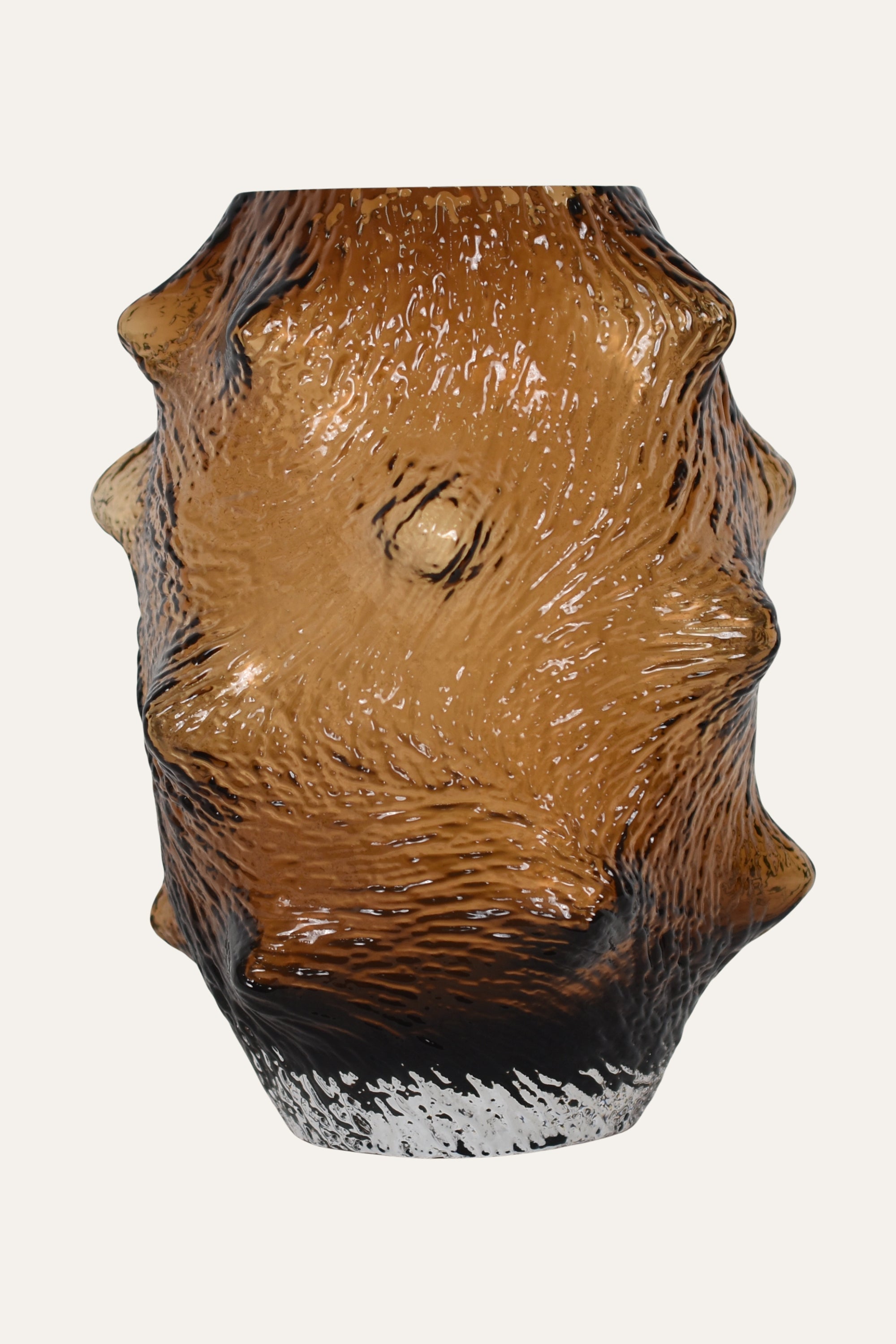 Smoke Sculpted Glass Vase