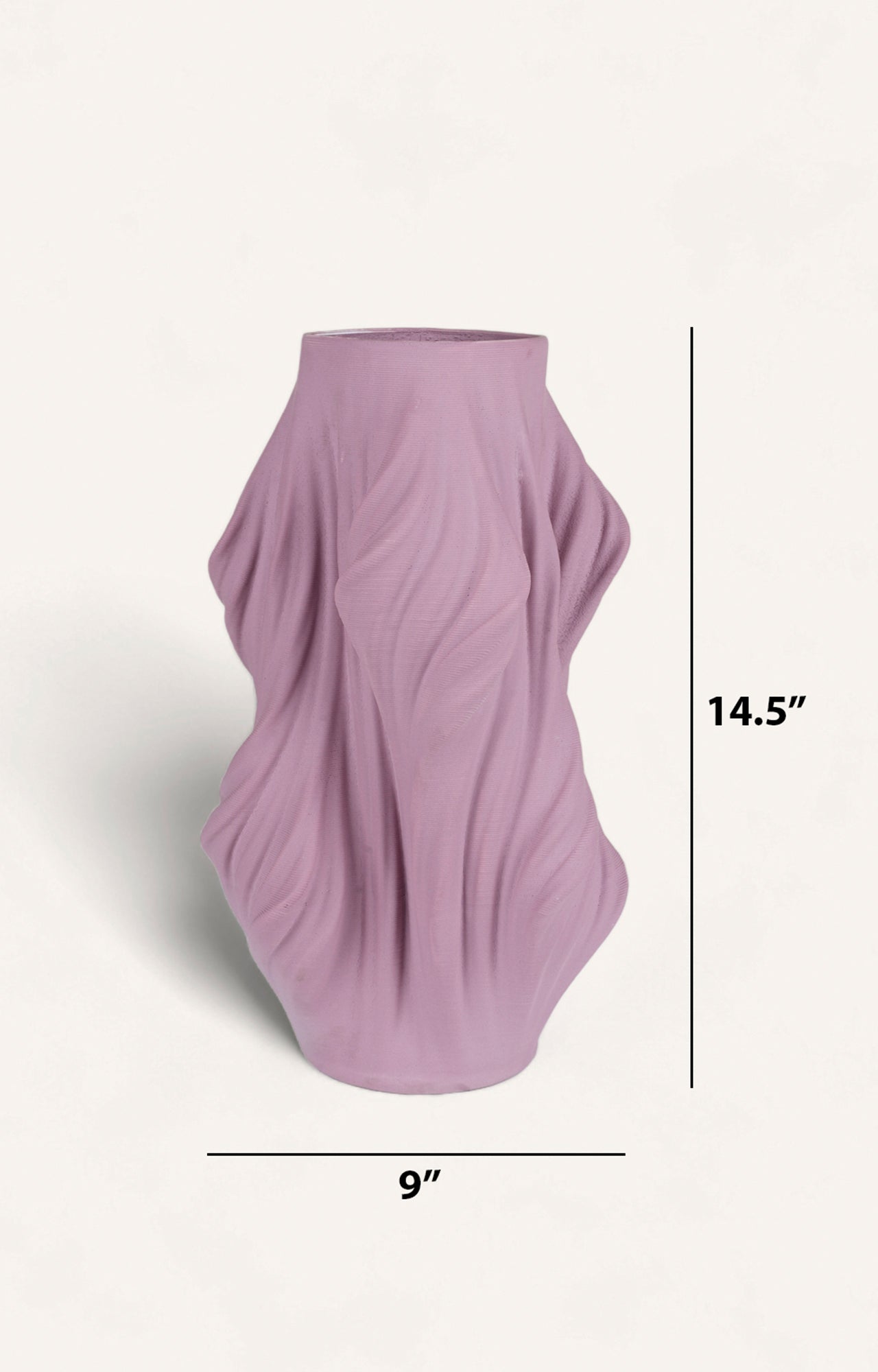 Soft Blush Ceramic Vase with Flared Rim_size