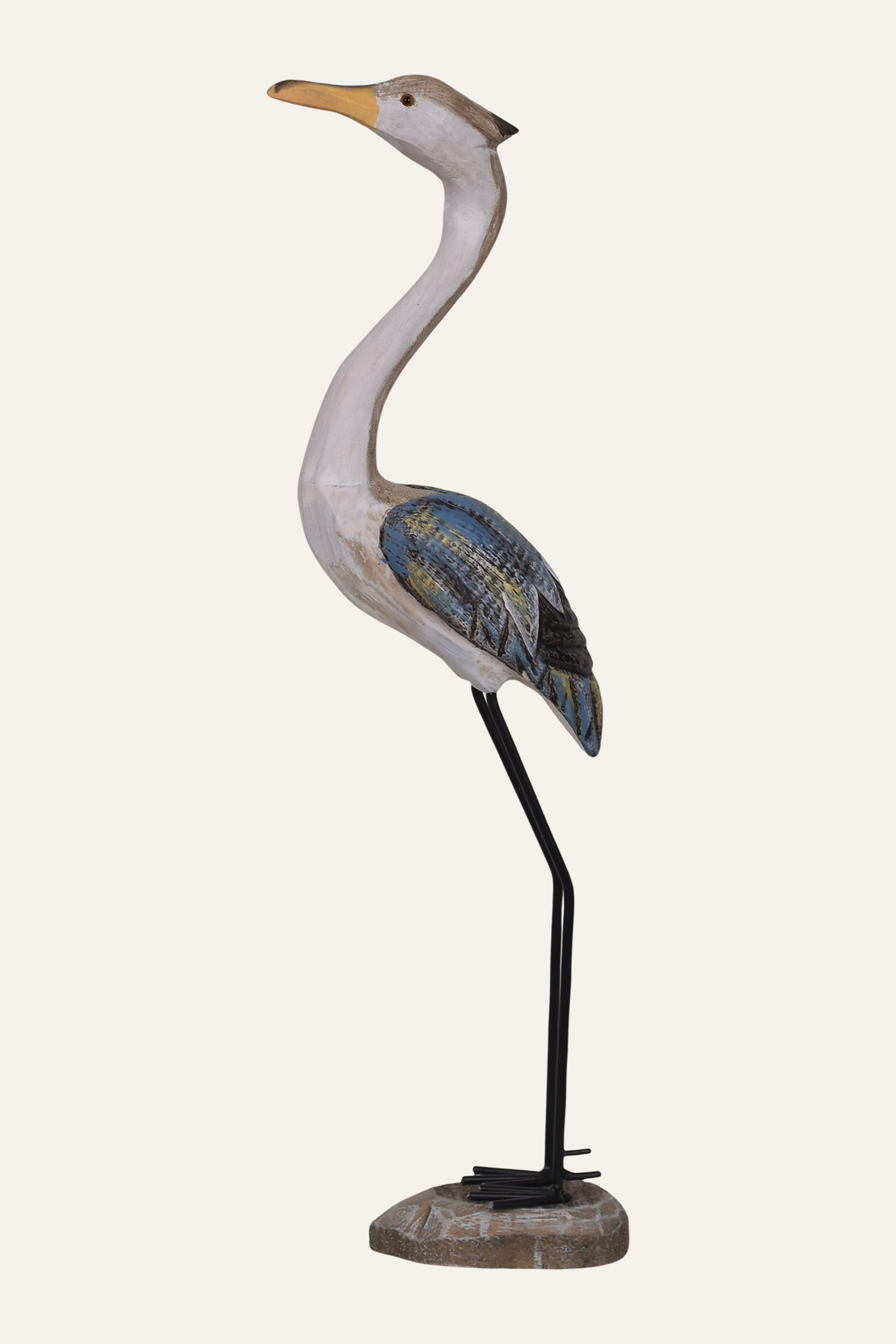 Handcrafted Paulownia Wood Standing Bird Sculpture