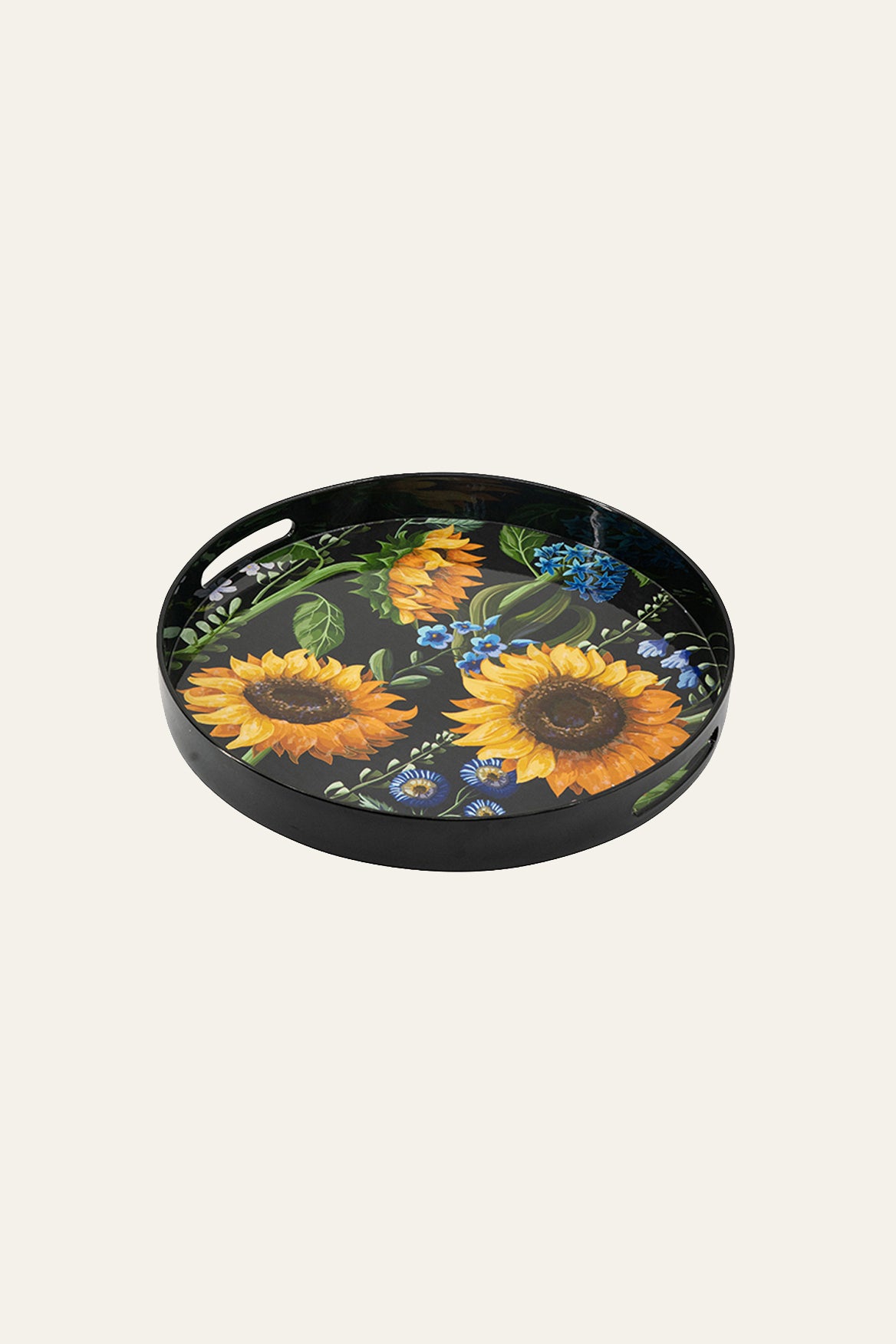 Sunflower and Botanical Round Resin Tray